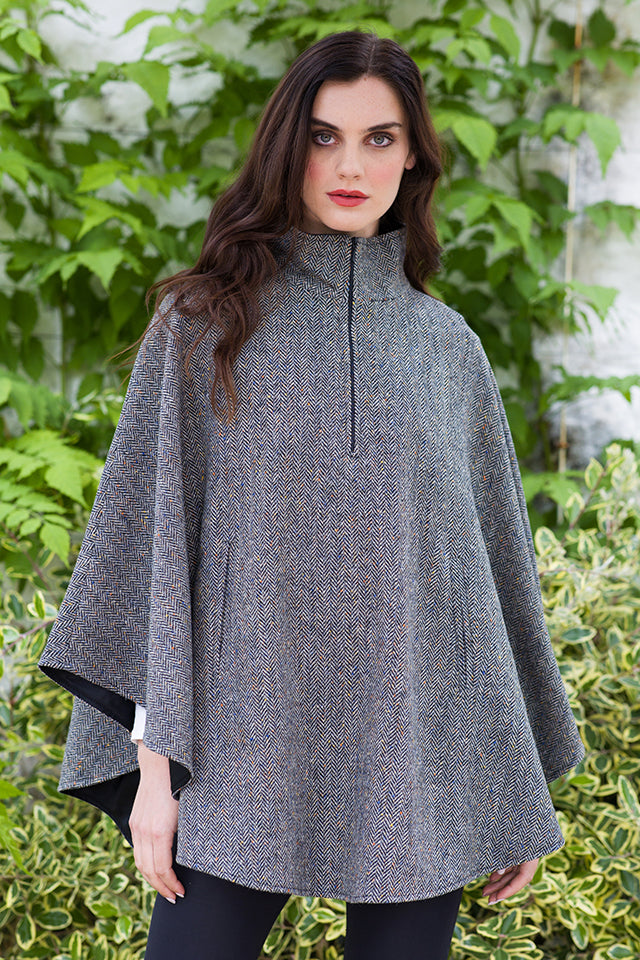 Mucros Weavers Half Zip Poncho