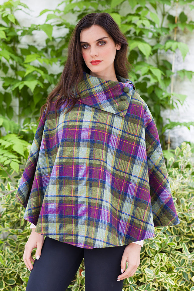 Mucros Weavers Plaid Poncho