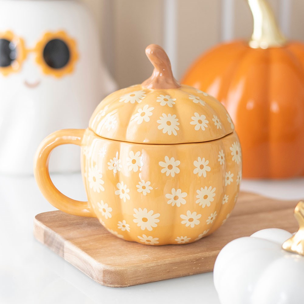 Groovy Floral Pumpkin Mug