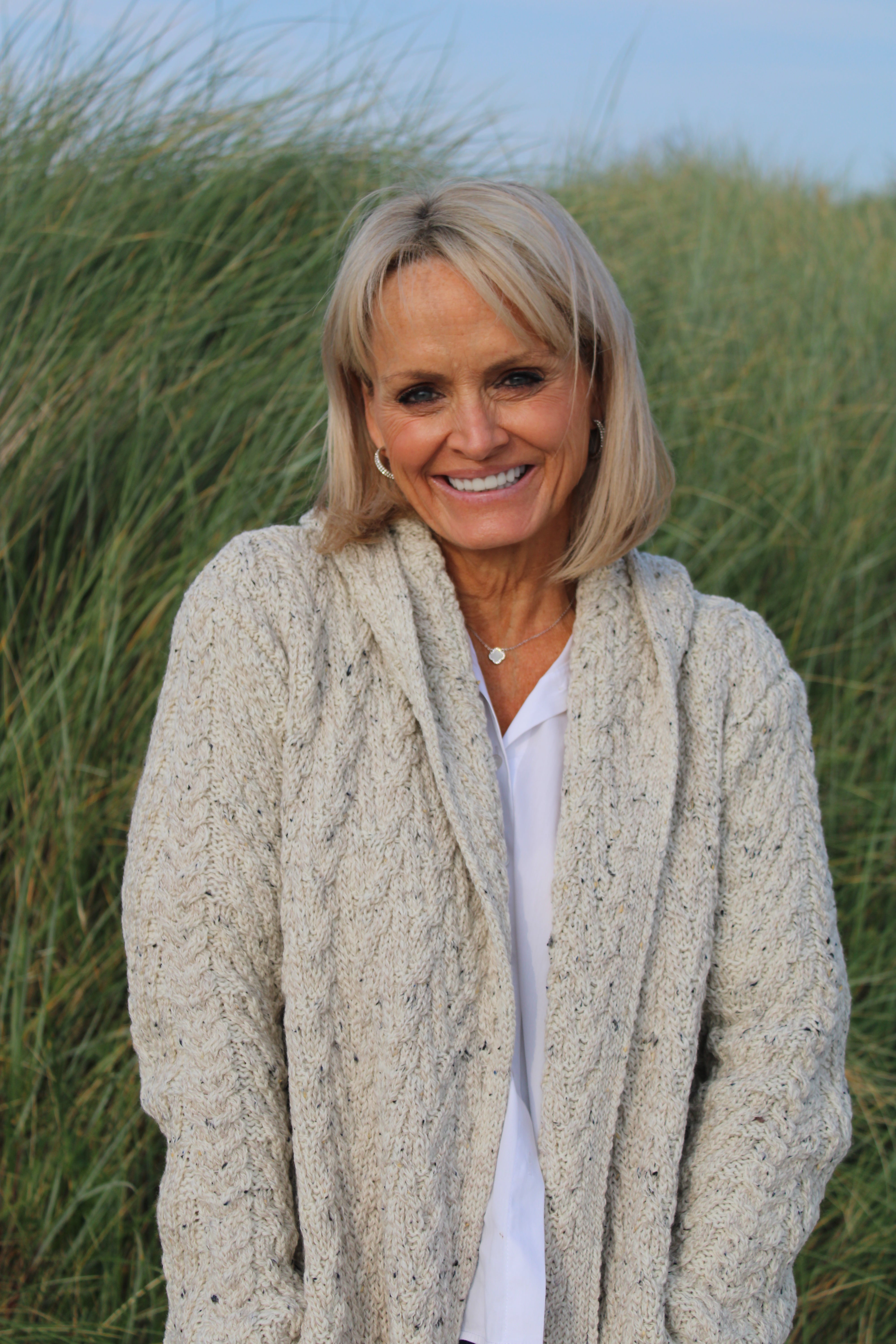 Herringbone Shawl Cardigan With Hood , Oatmeal