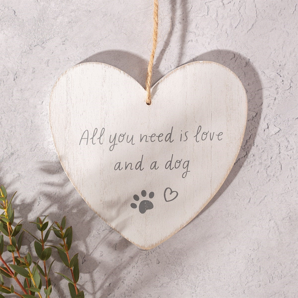 Sass & Belle | All You Need Is Love And A Dog Heart Plaque