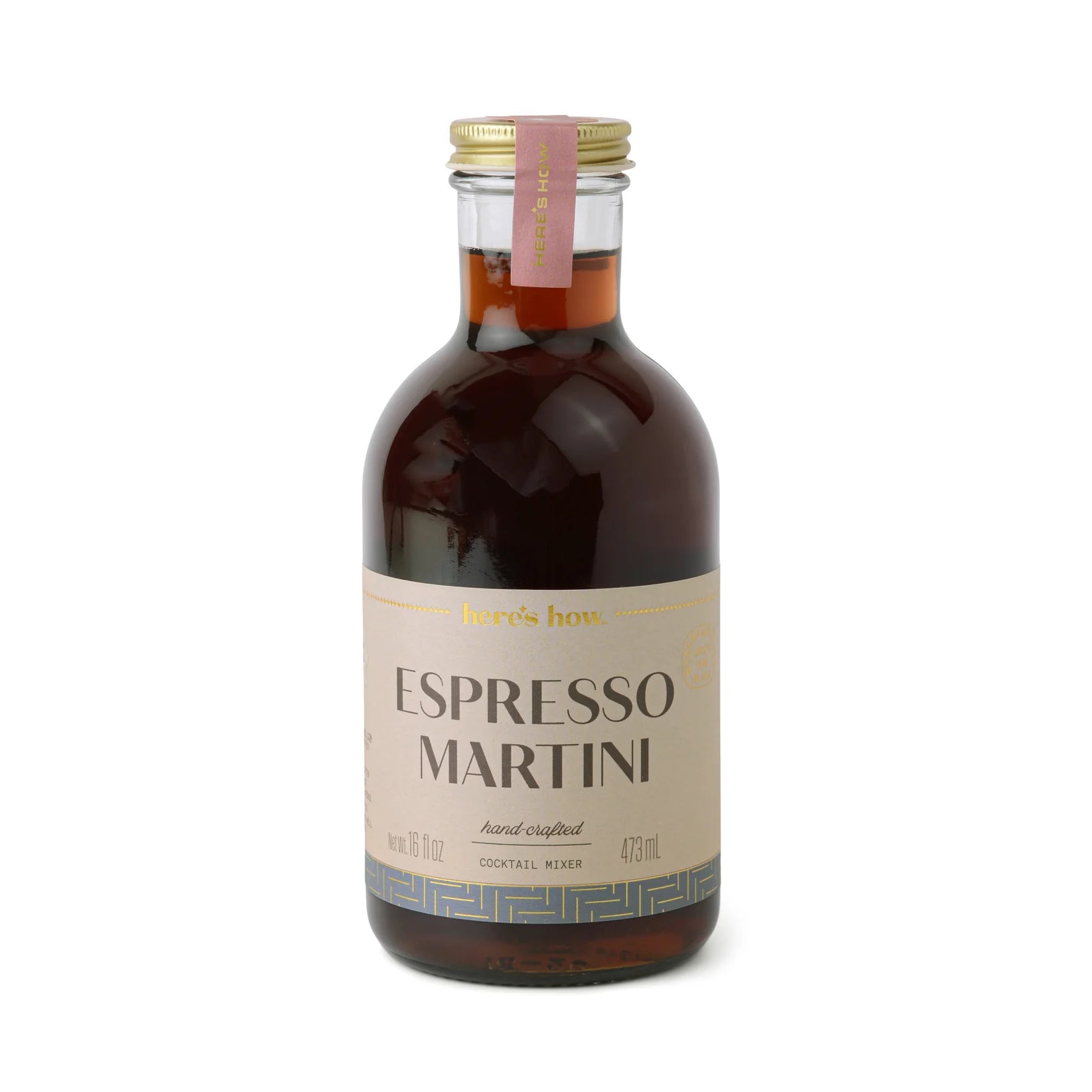 A bottle of pre-mixed Espresso Martini cocktail mixer