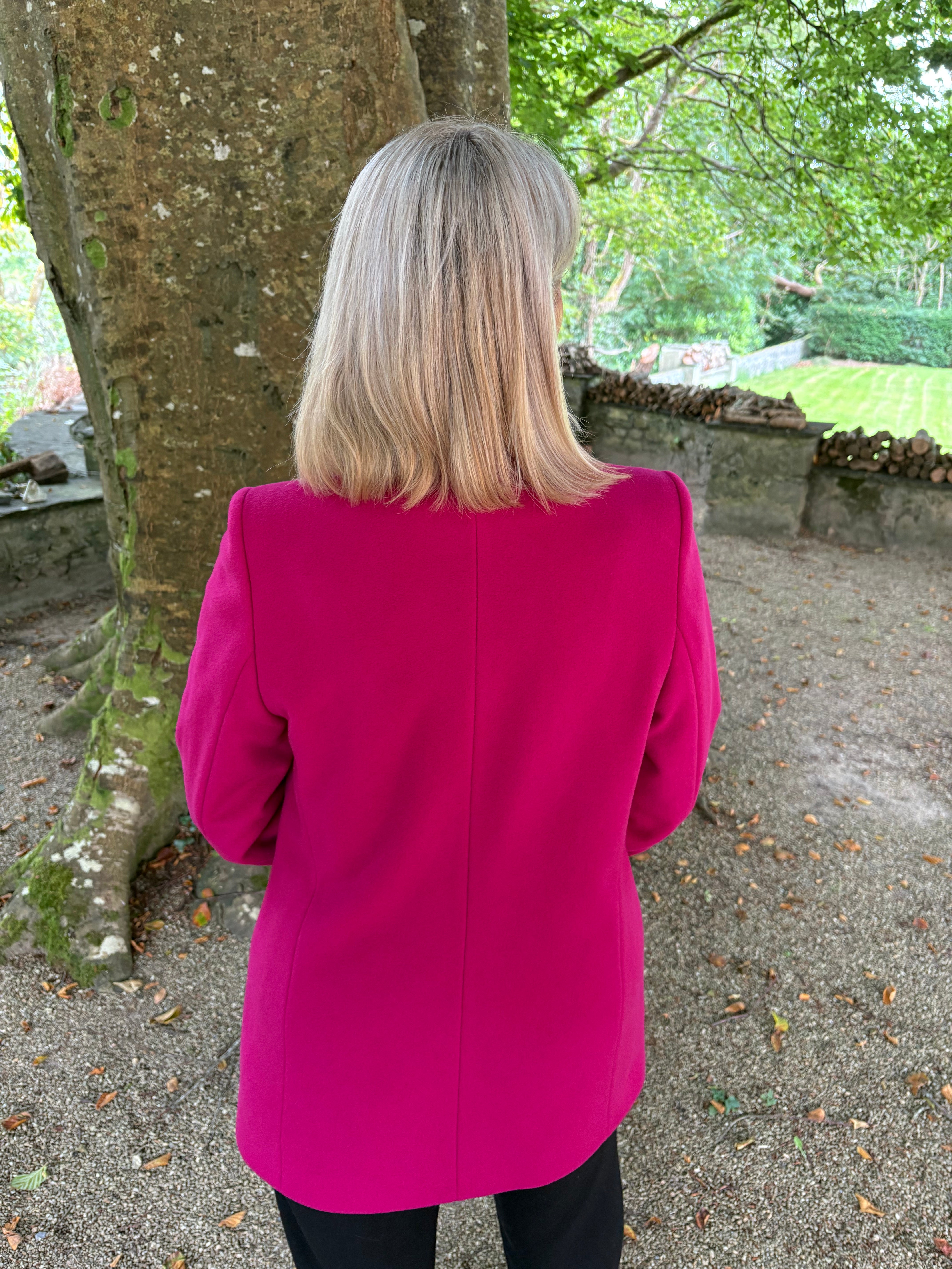 Christina Felix Short Wool Coat - Cerise Pink