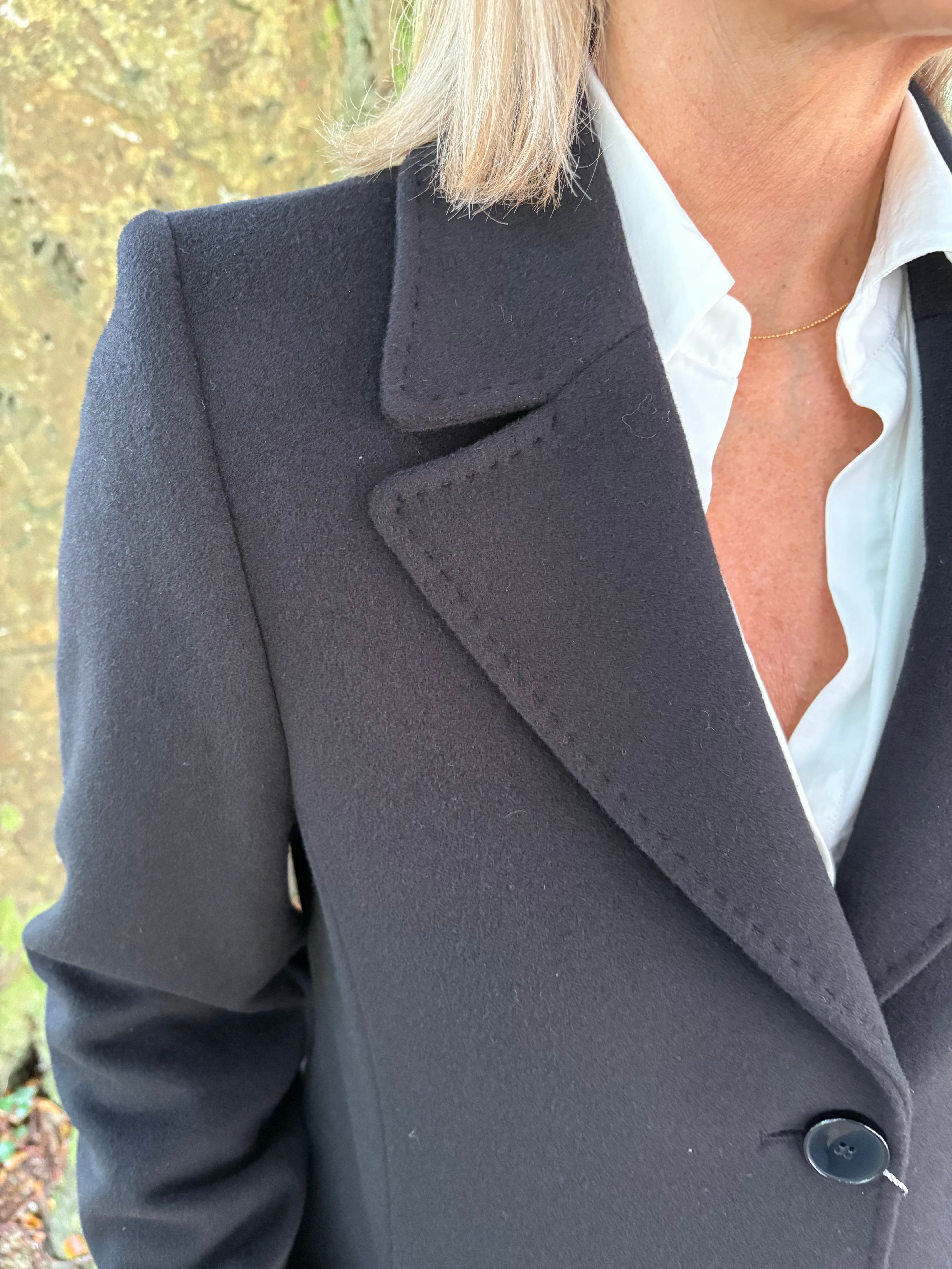 Christina Felix Wool & Cashmere Coat - Bottle Green & Black
