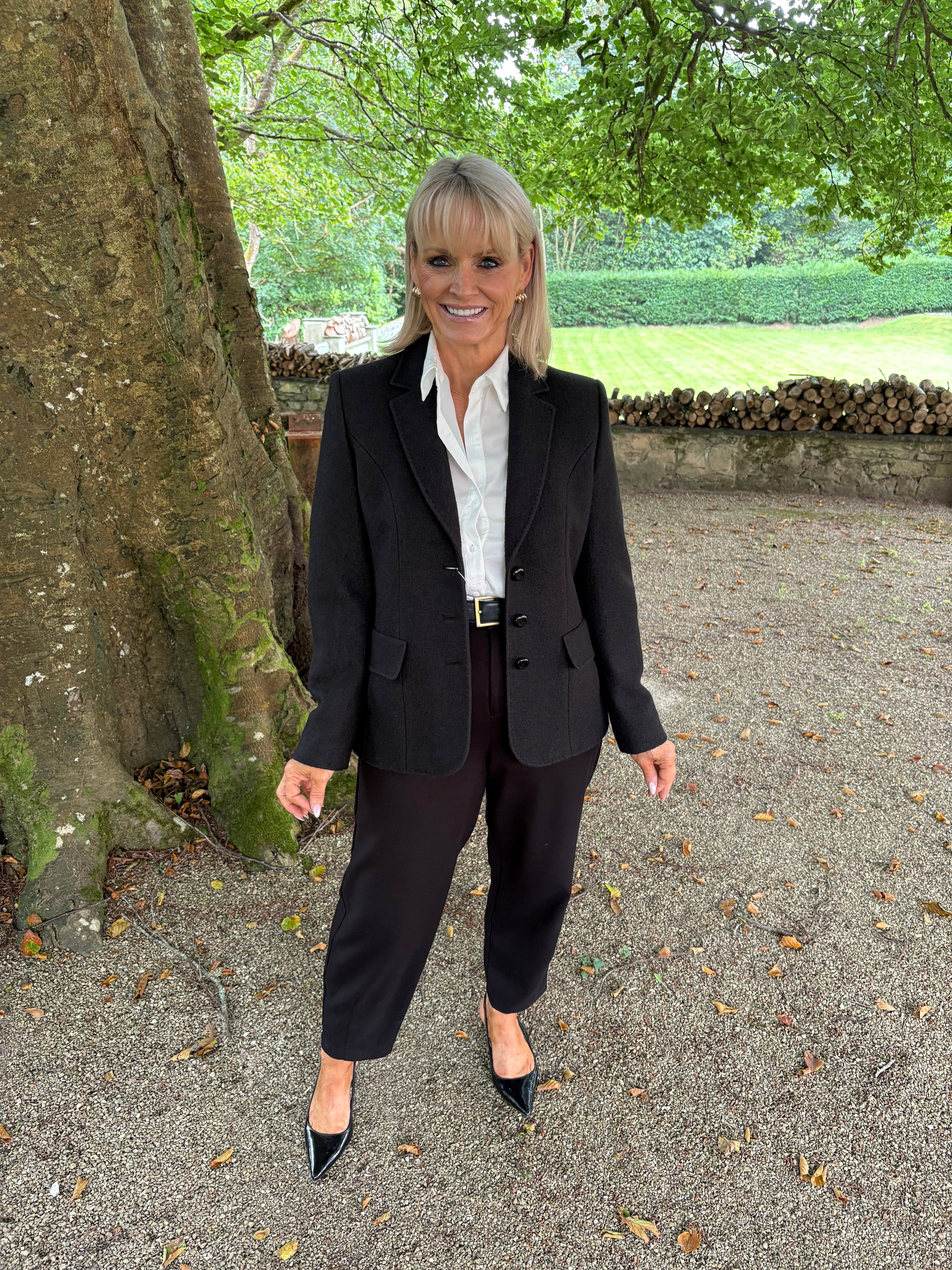 Christina Felix Wool Blazer - Teal & Black