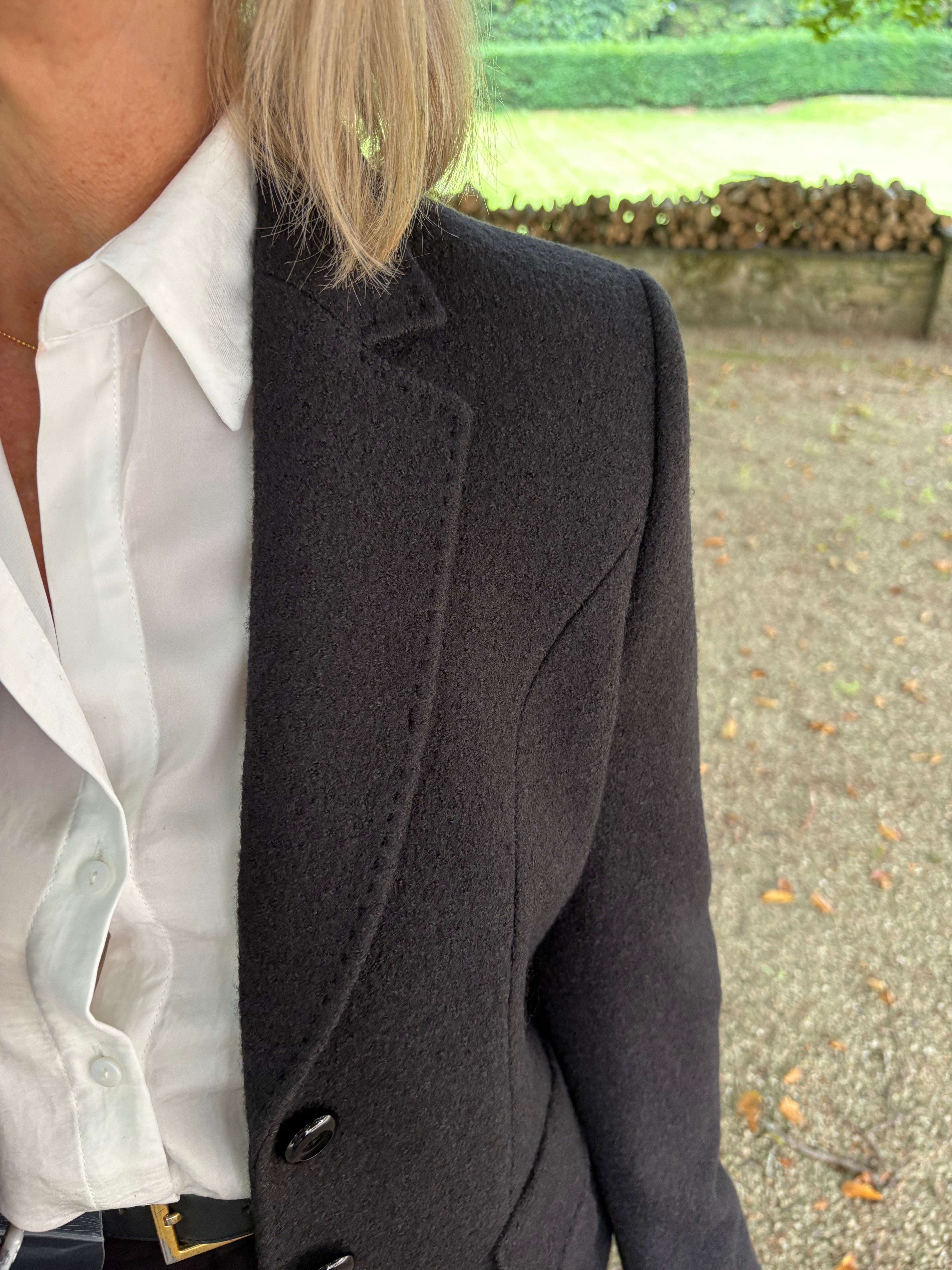 Christina Felix Wool Blazer - Teal & Black