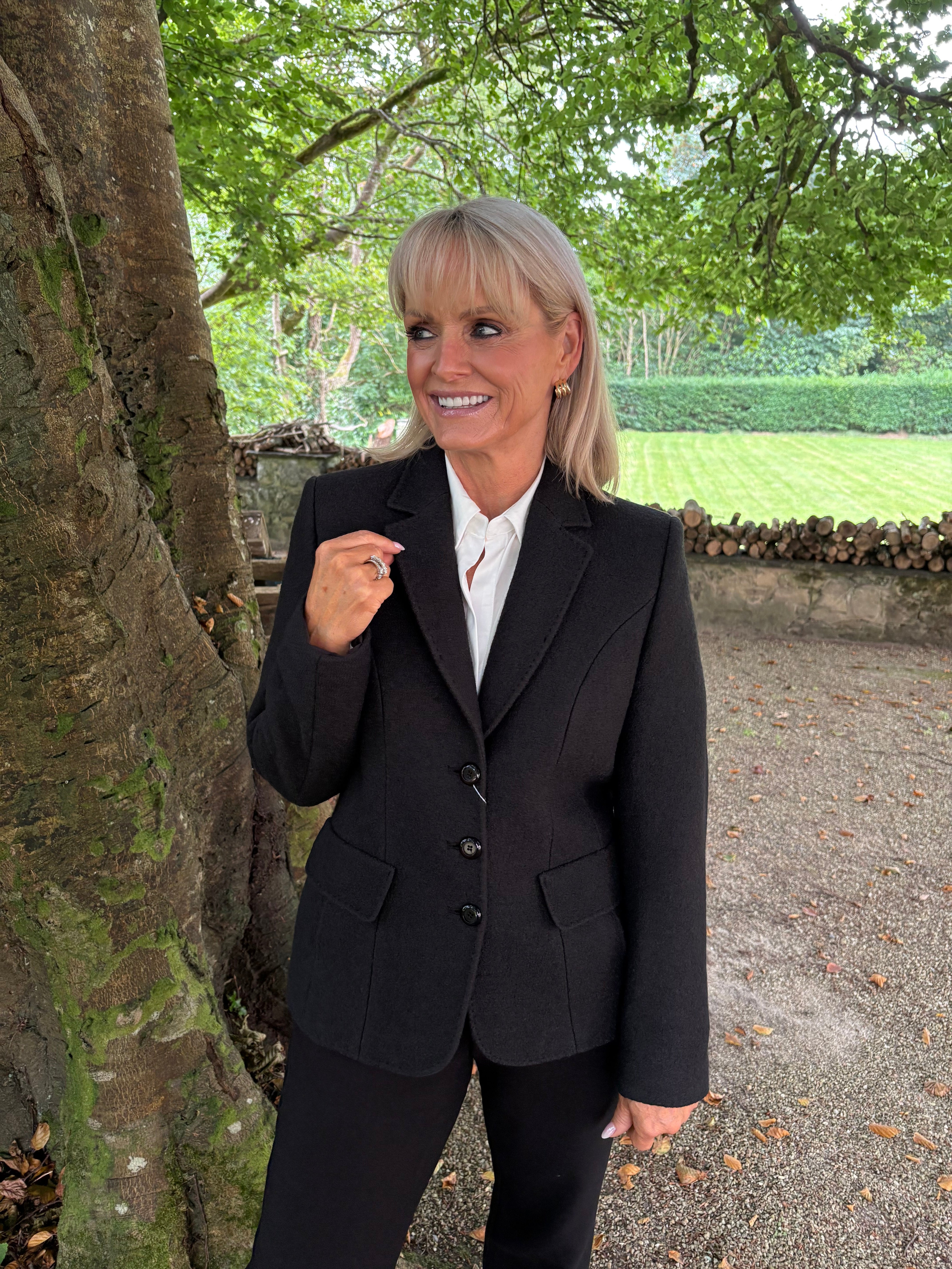 Christina Felix Wool Blazer - Teal & Black