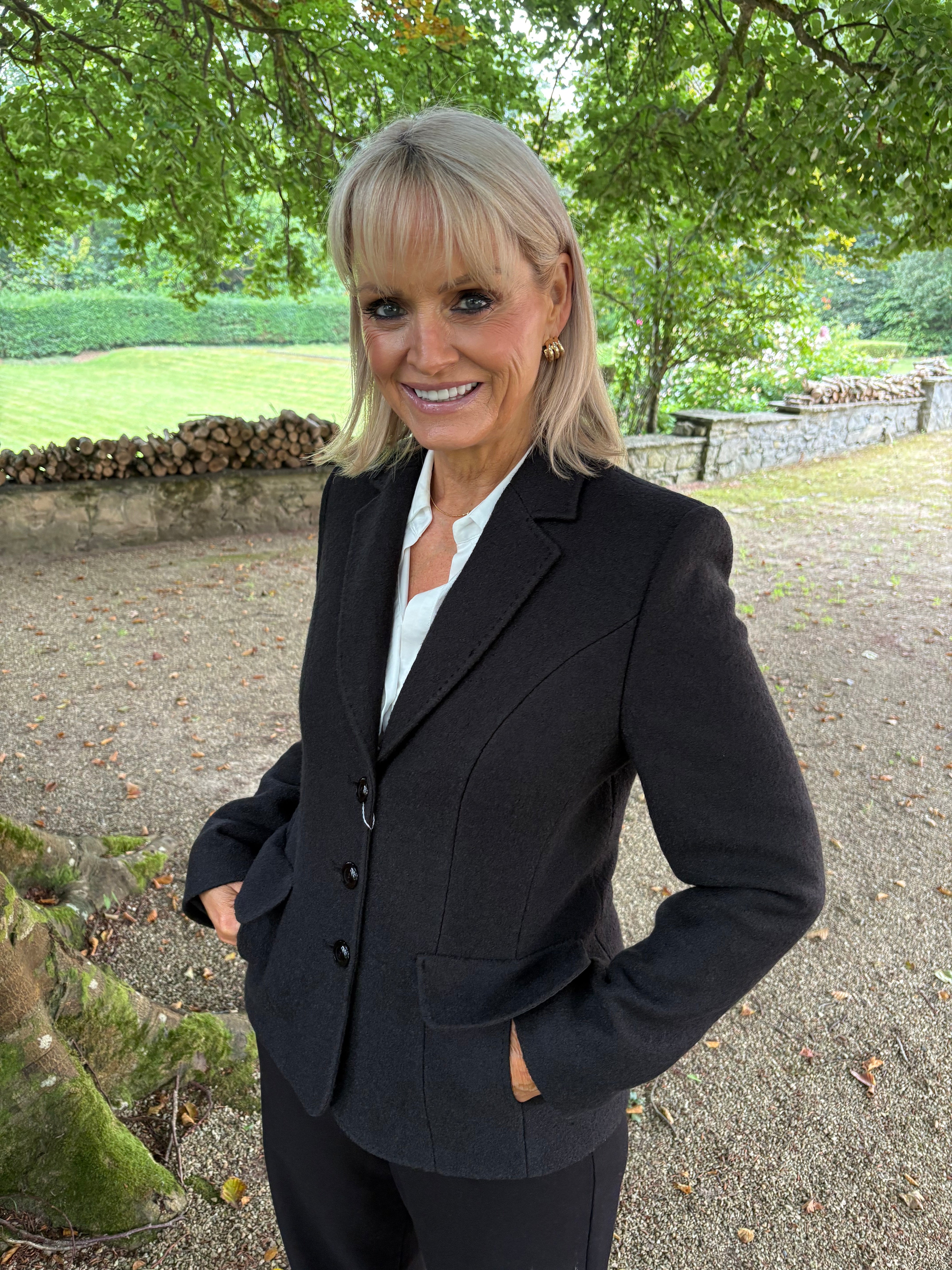 Christina Felix Wool Blazer - Teal & Black
