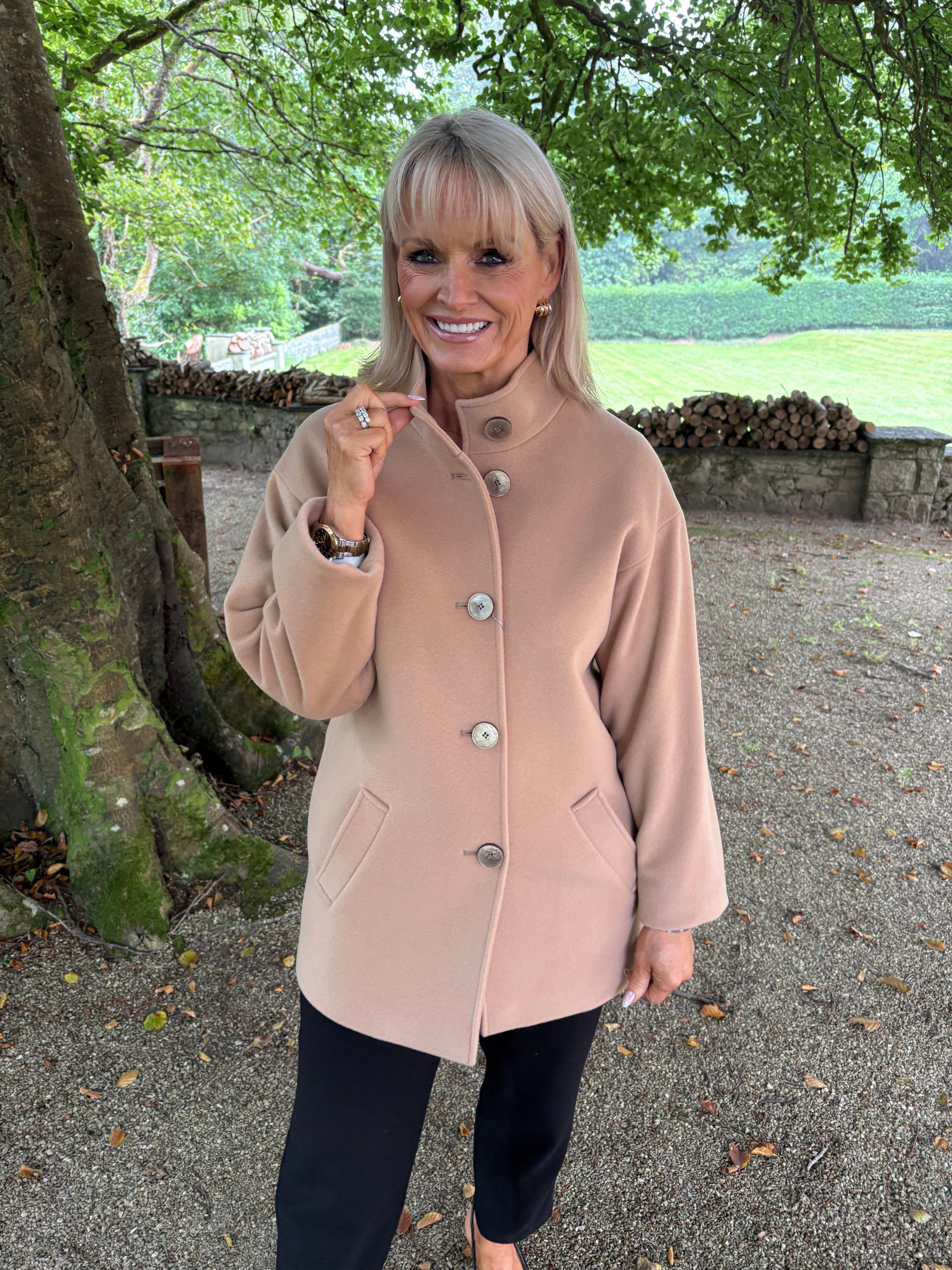 Christina Felix Short Wool Coat - Camel
