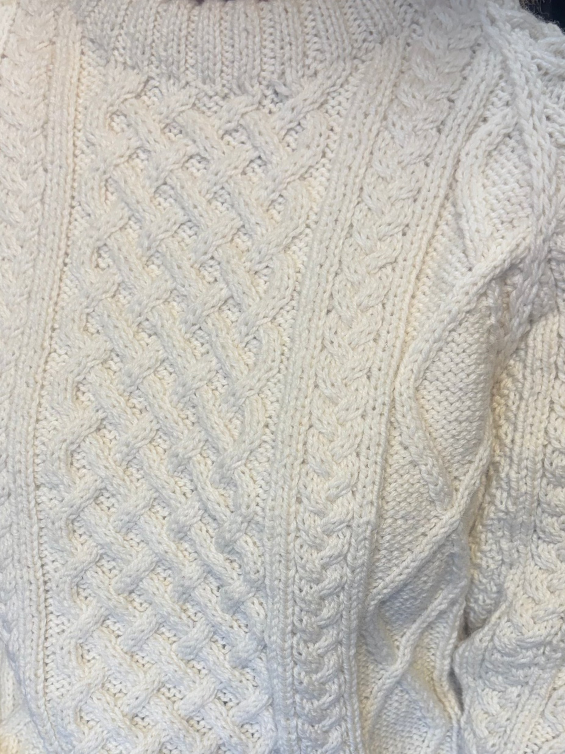 Old Irish Wool Handknit Crew Neck Sweater