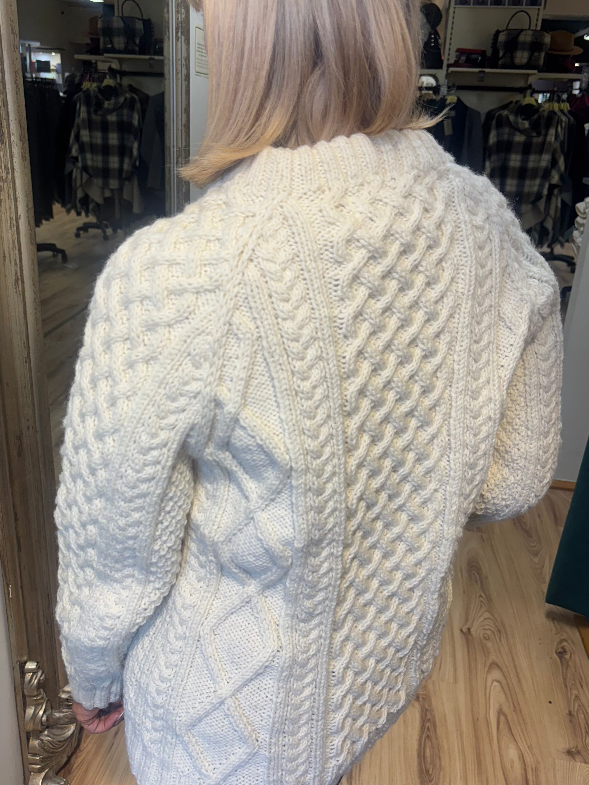 Old Irish Wool Handknit Crew Neck Sweater