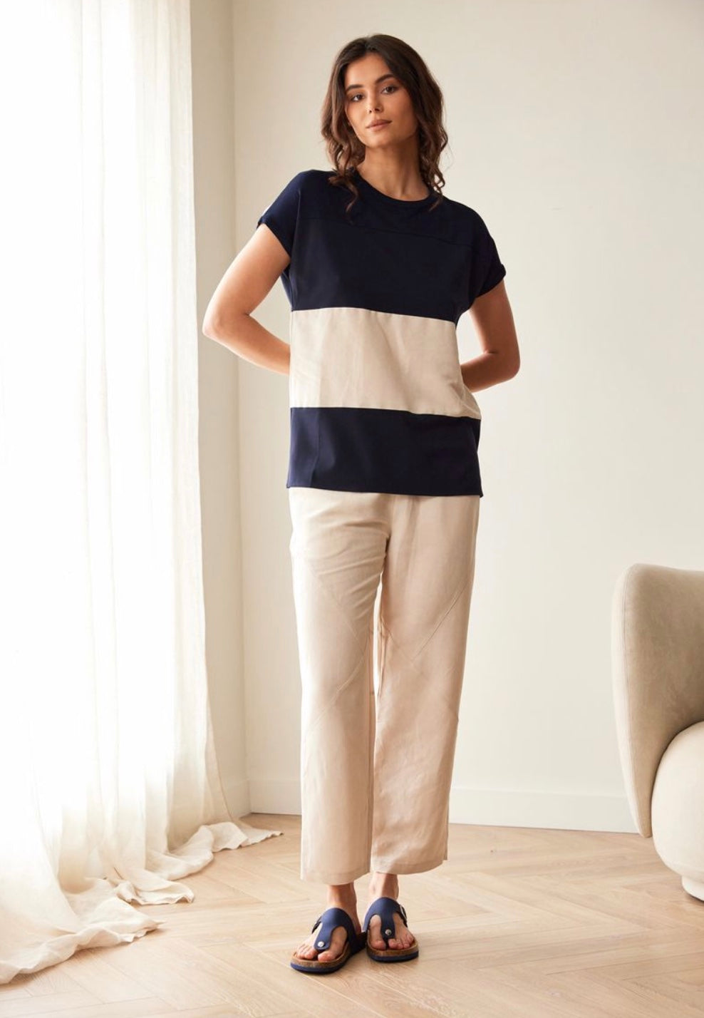Peruzzi Stripe Linen Top
