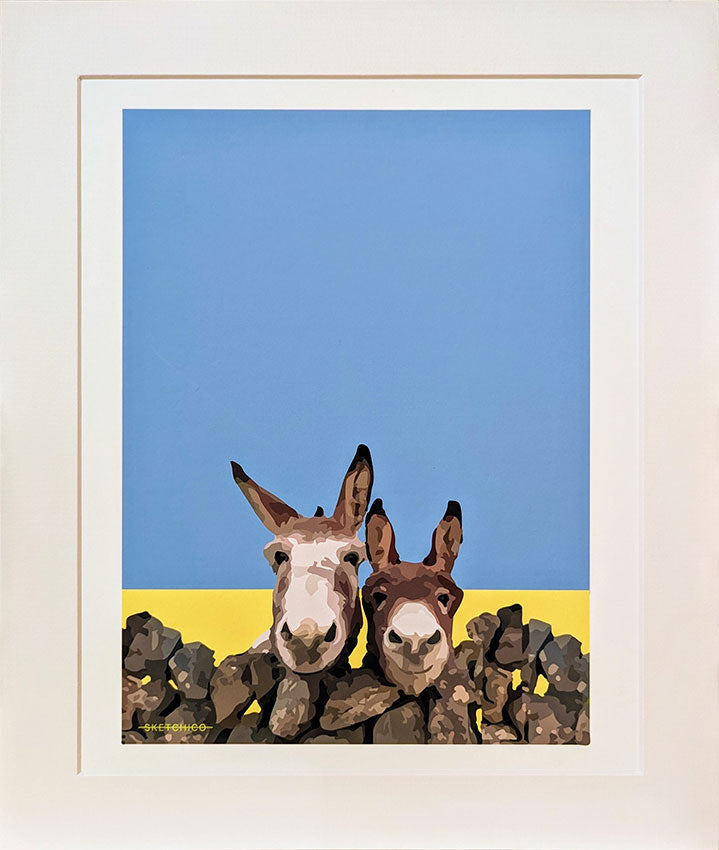 Sketchico Mounted Donkeys , 8x8