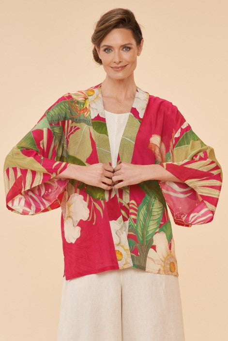 Powder Kimono Jacket , Dark Rose