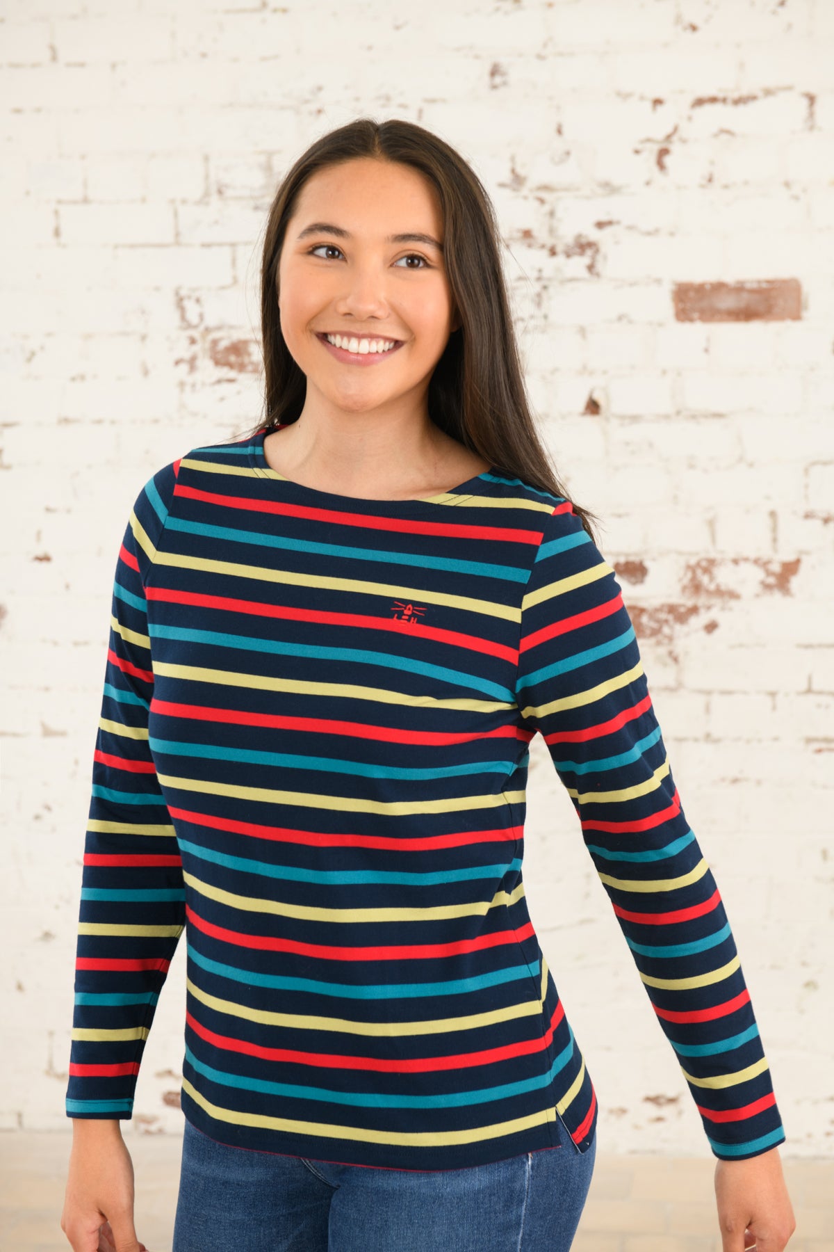 Lighthouse | Causeaway Striped Top | Apple