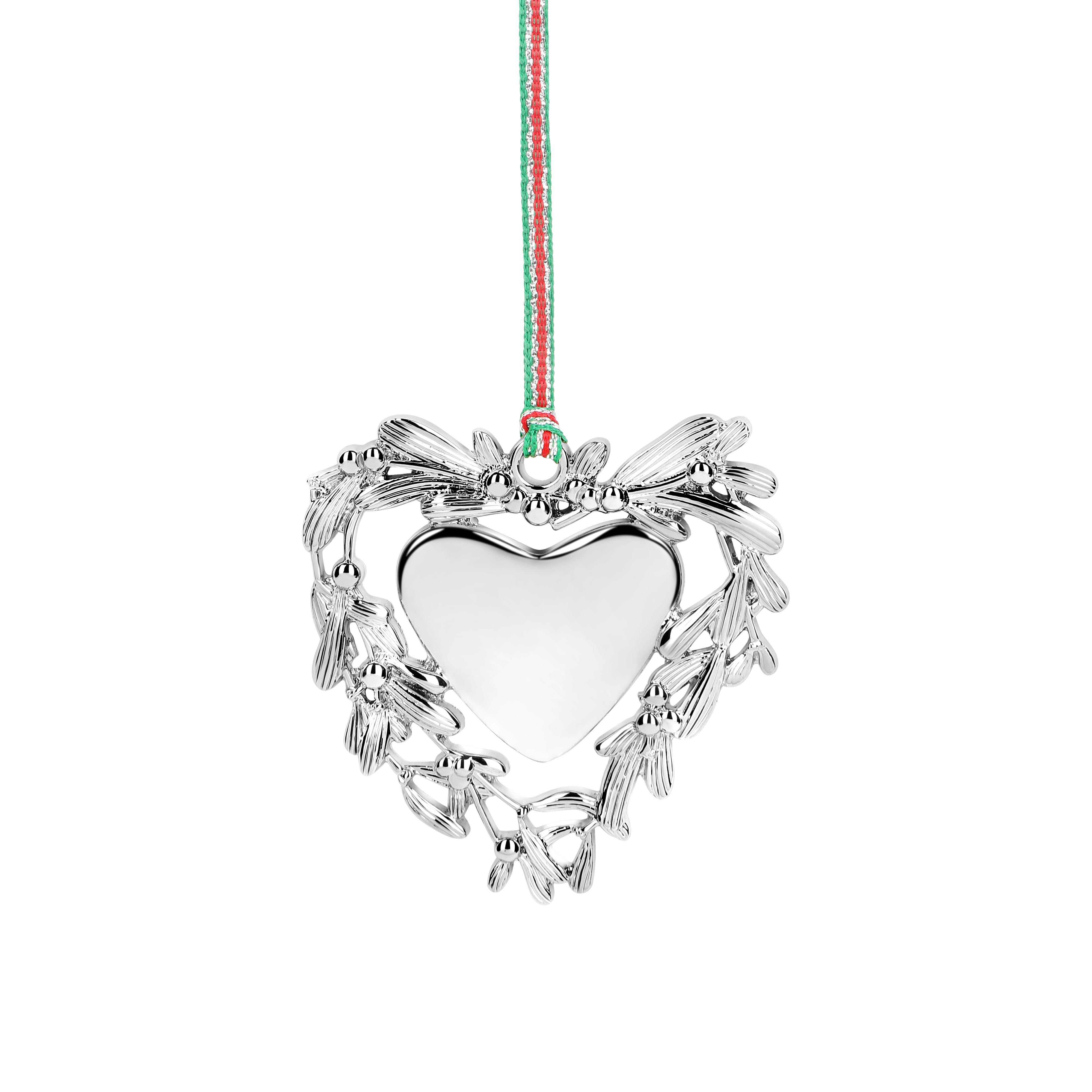 Newbridge Silverware | Mistletoe Heart Christmas Tree Decoration