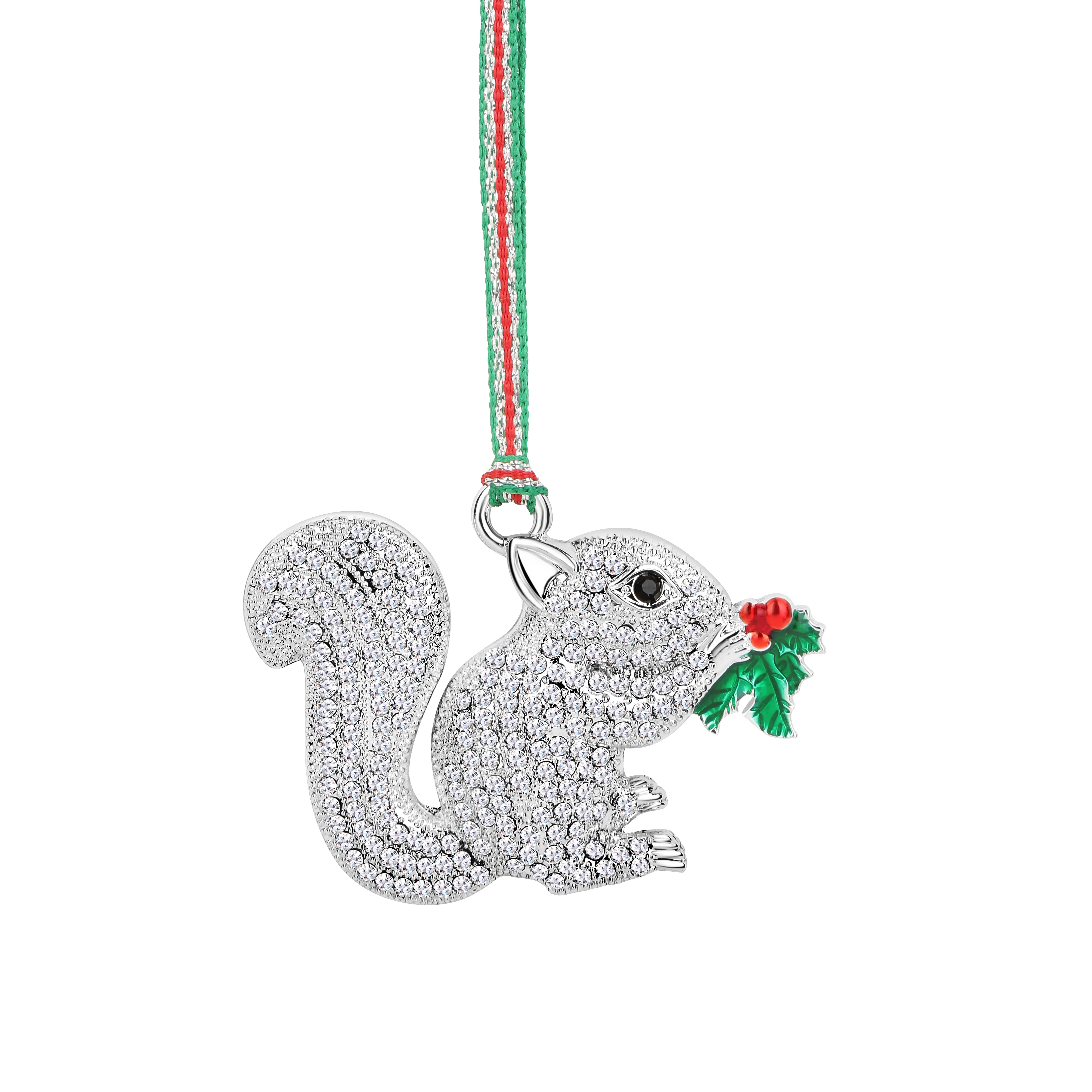 Newbridge Silverware | Squirrel with Holly Christmas Tree Decoration