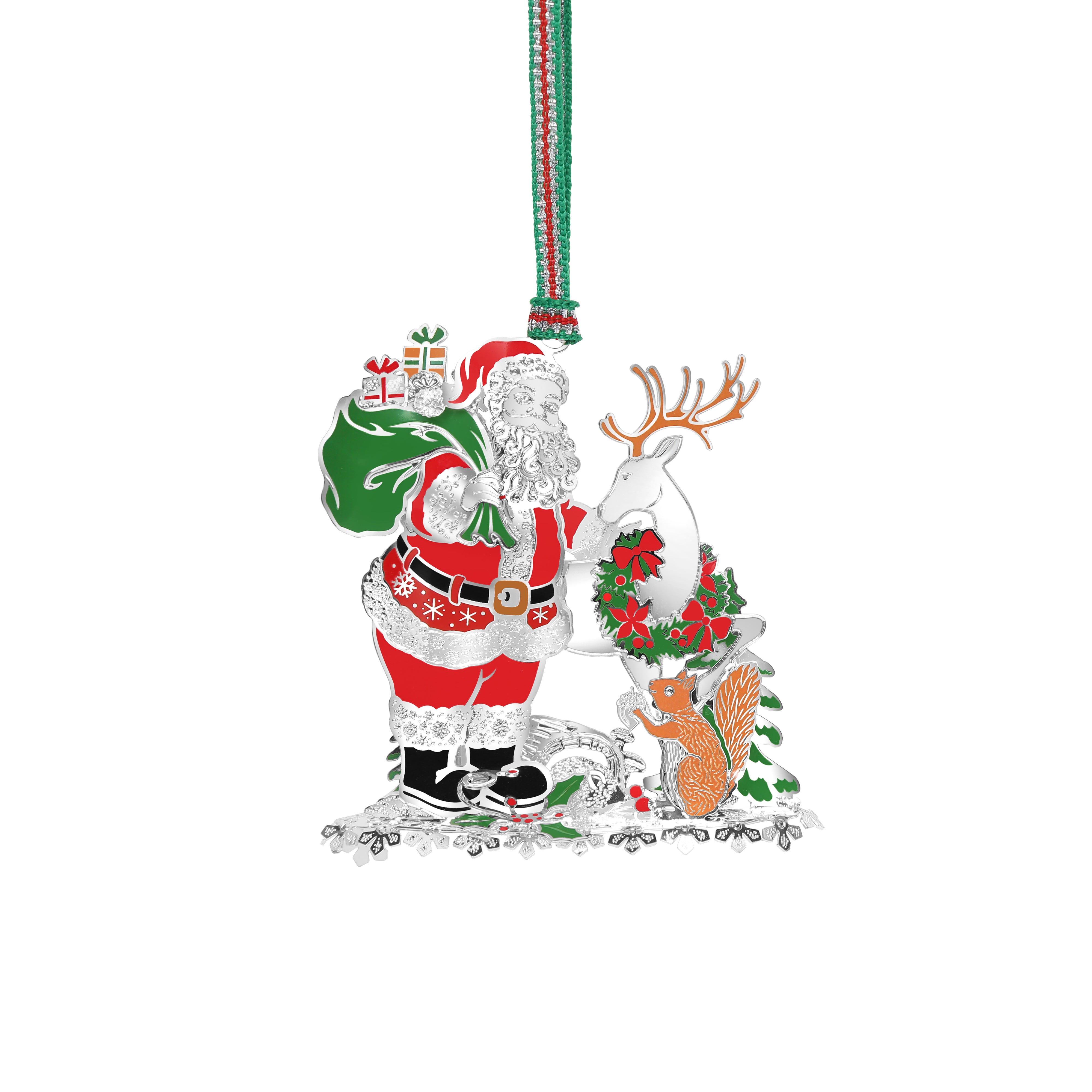 Newbridge Silverware | Santa & Squirrel Christmas Tree Decoration