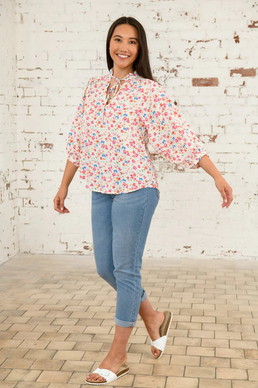 Lighthouse Lola Blouse , Summer Floral