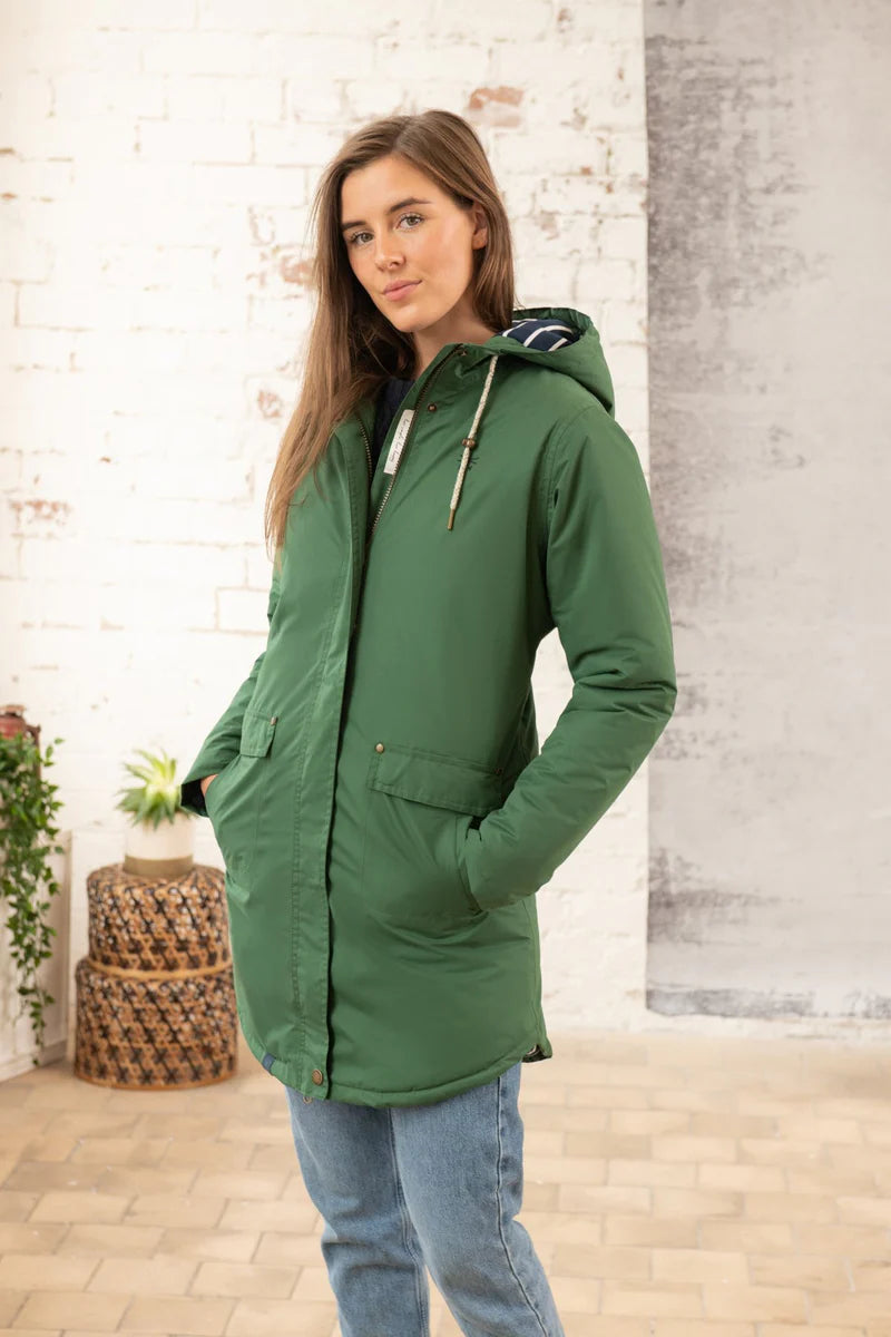 Lighthouse Iona Long Jacket , Deep Green