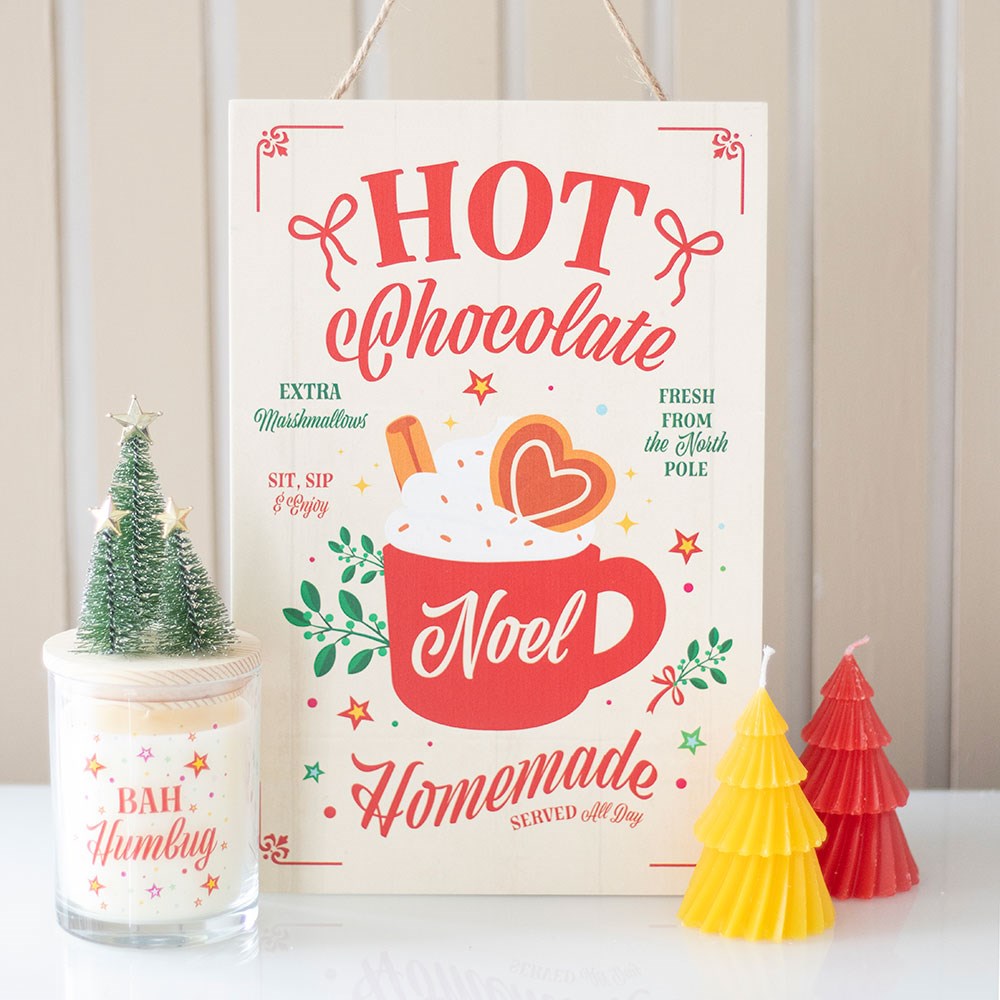 Hot Chocolate Christmas Hanging Sign