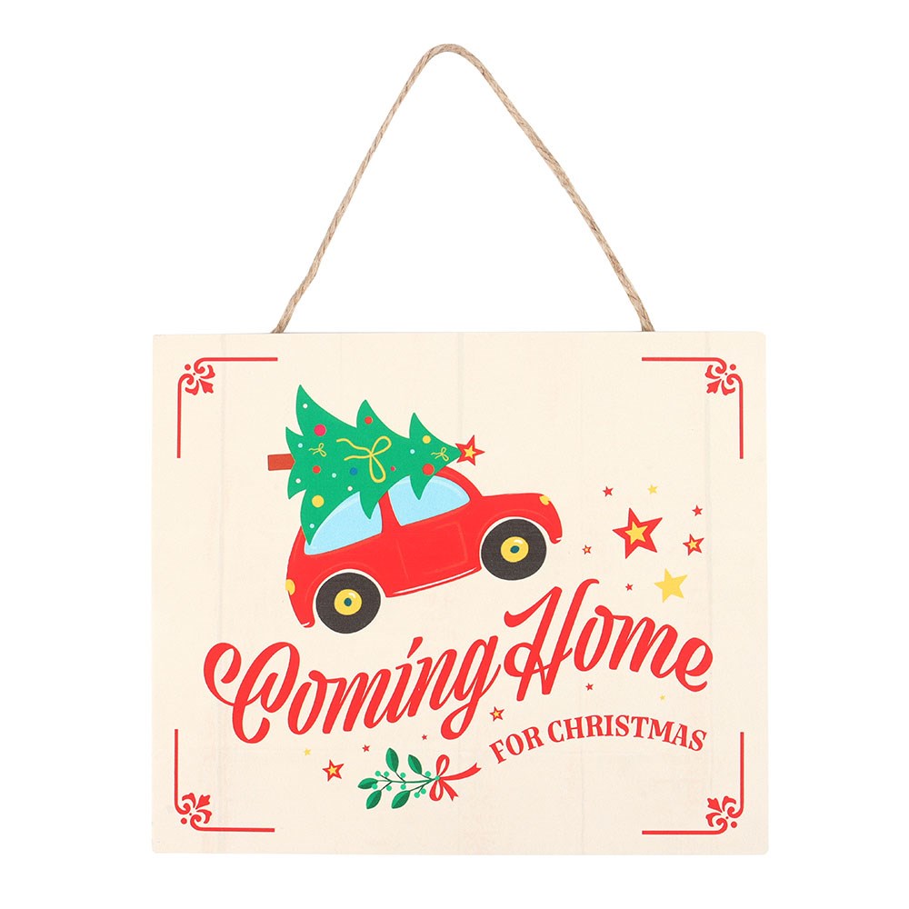 Coming Home For Christmas Hanging Sign