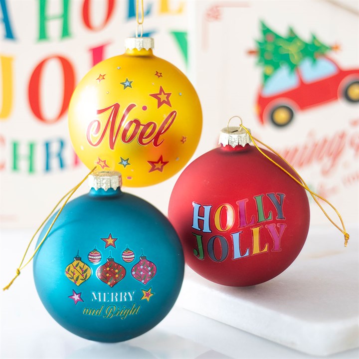 Set of 3 Glass Baubles