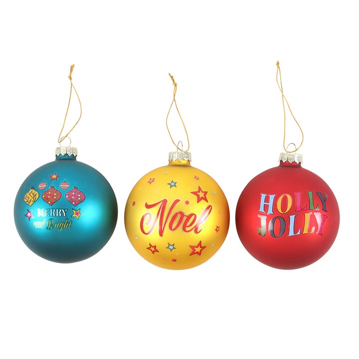 Set of 3 Glass Baubles
