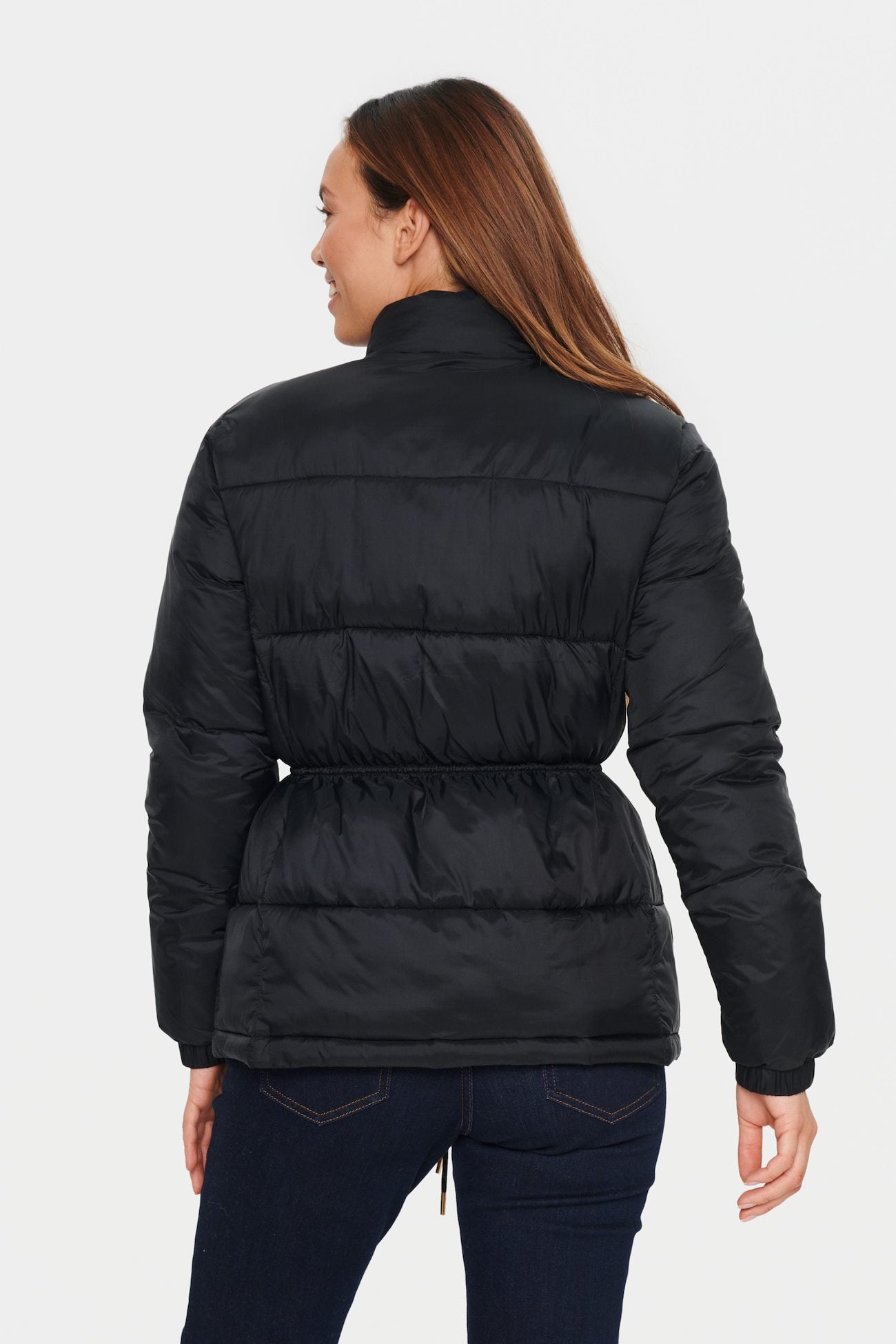 Saint tropez long cheap padded jacket with hood