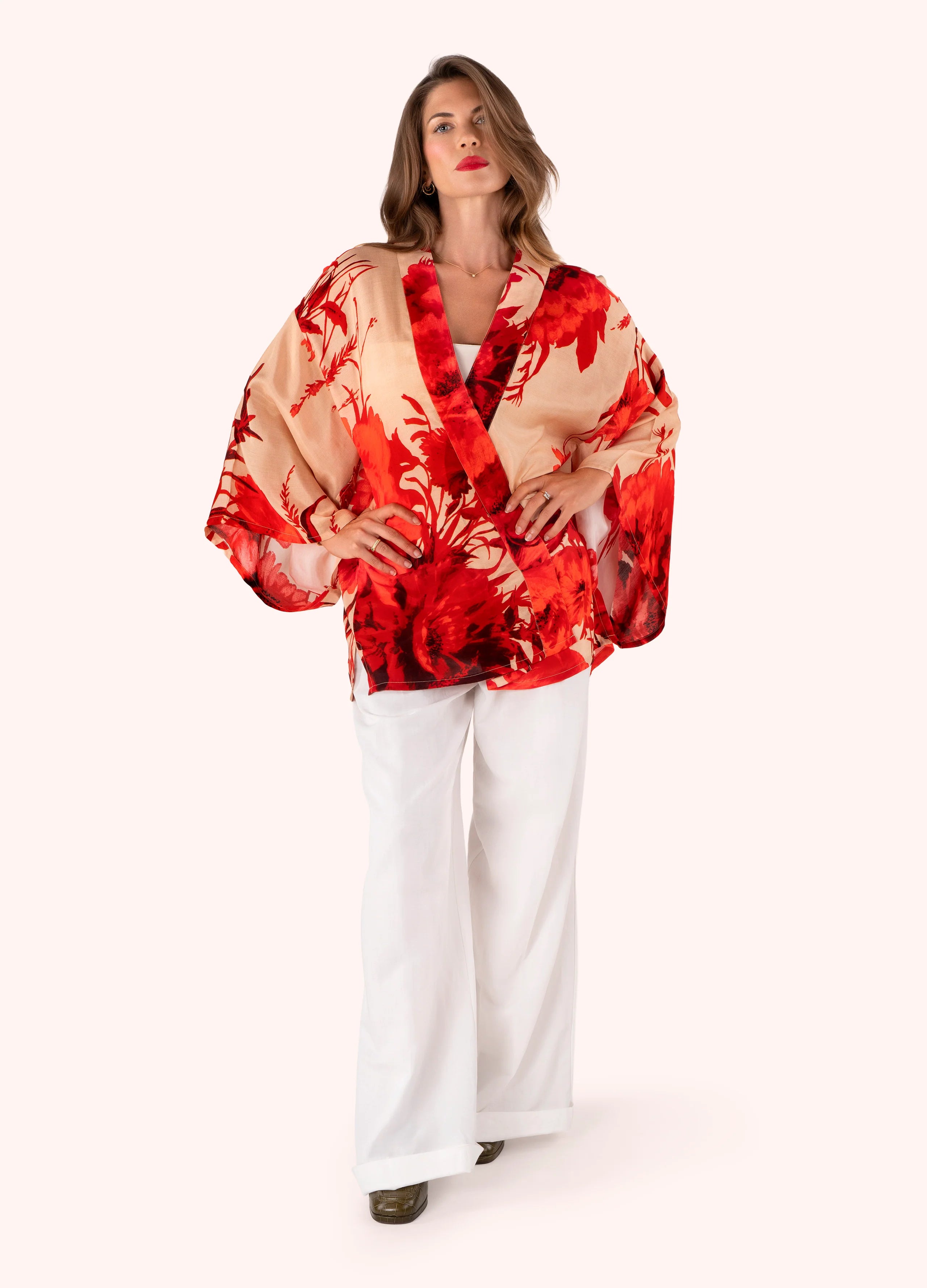 Powder Kimono Jacket Rouge Blooms