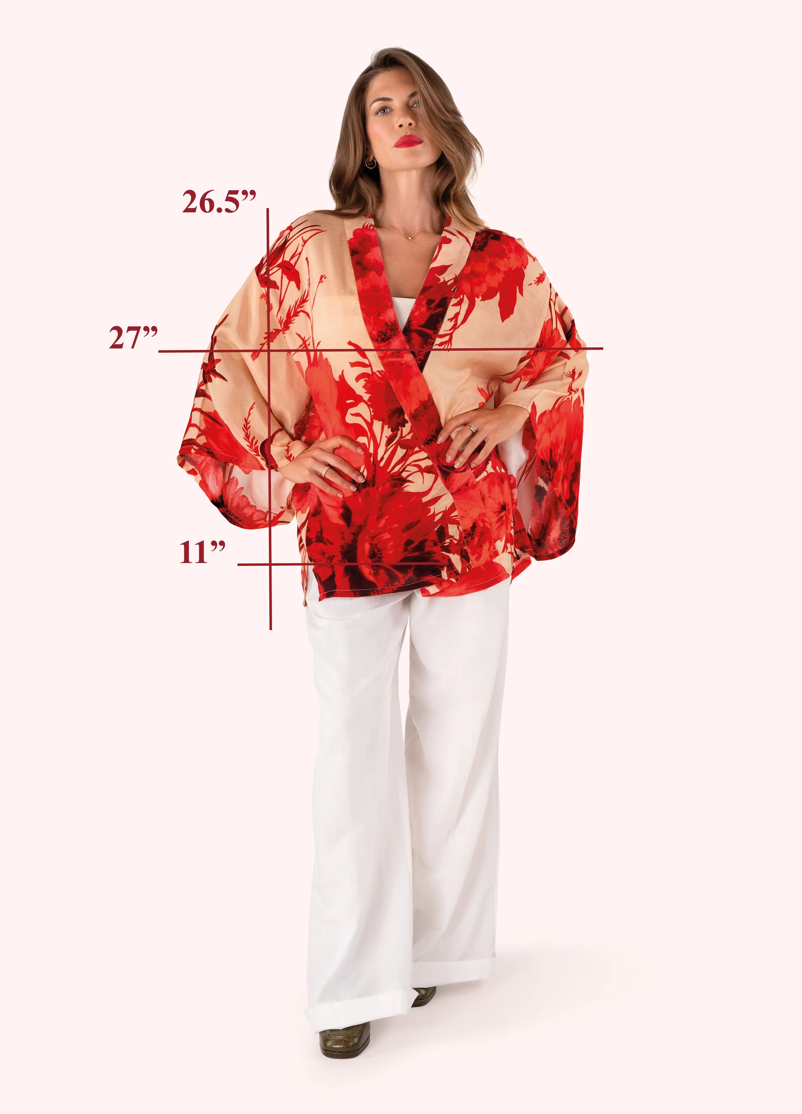 Powder Kimono Jacket Rouge Blooms