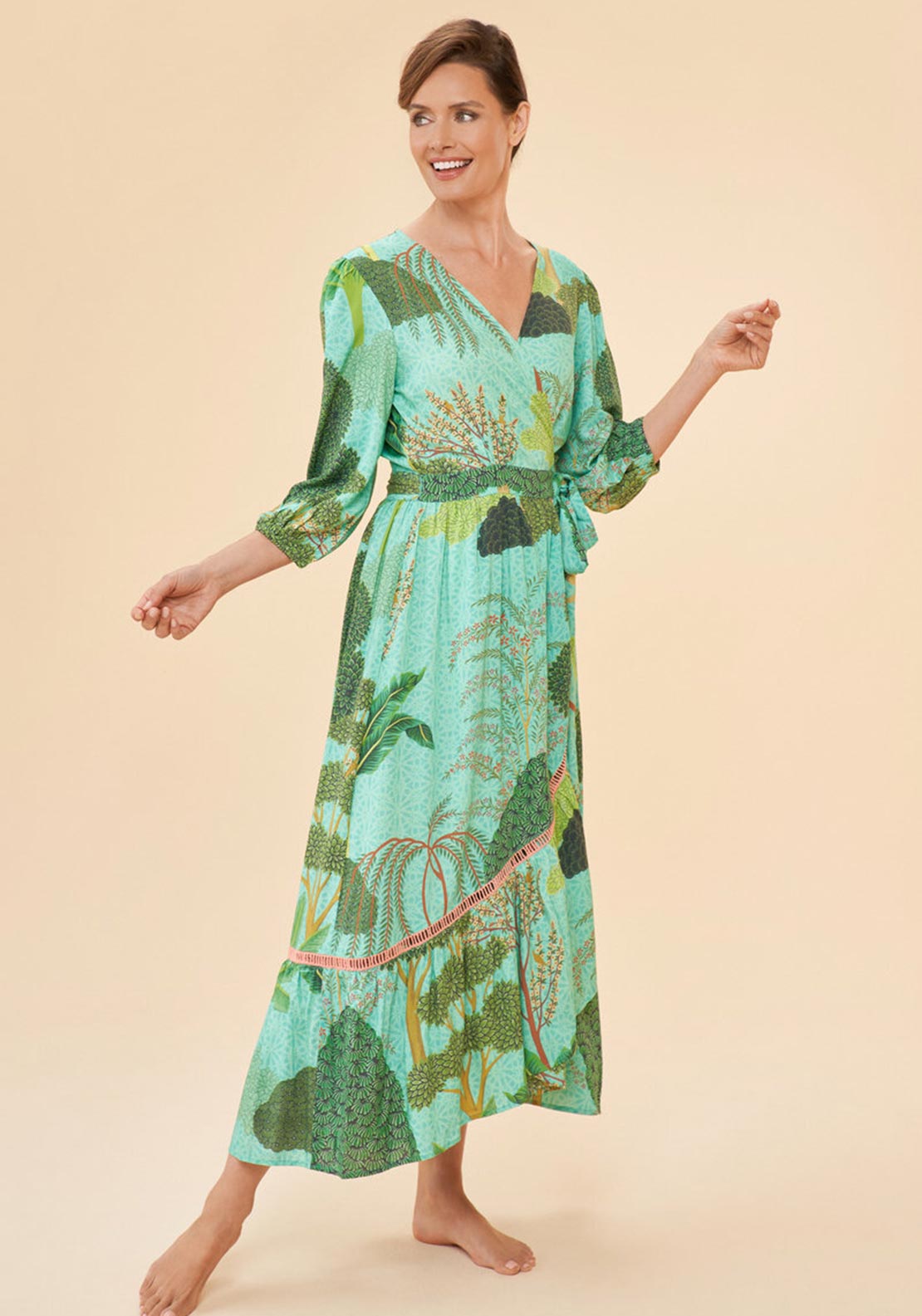 Powder Secret Paradise Wrap Dress , Aqua