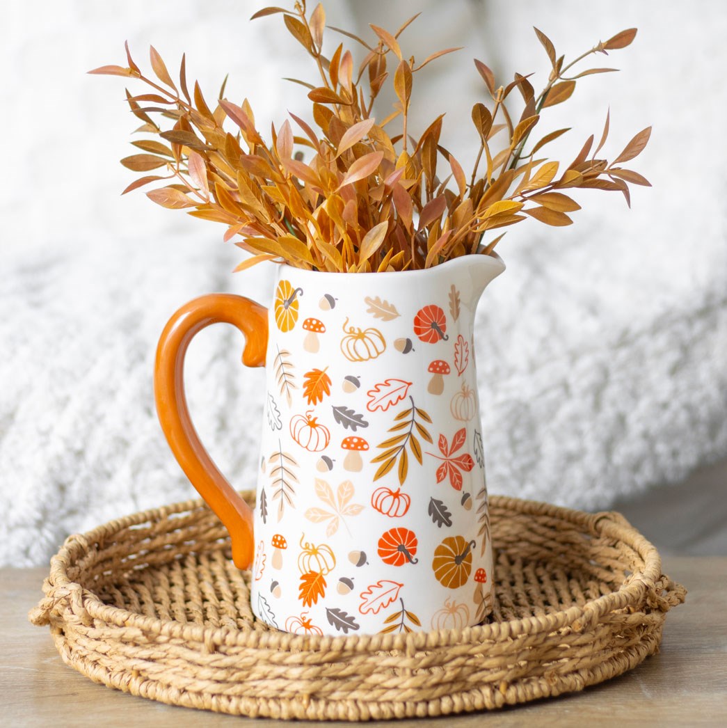 Autumn & Pumpkin Flower Jug