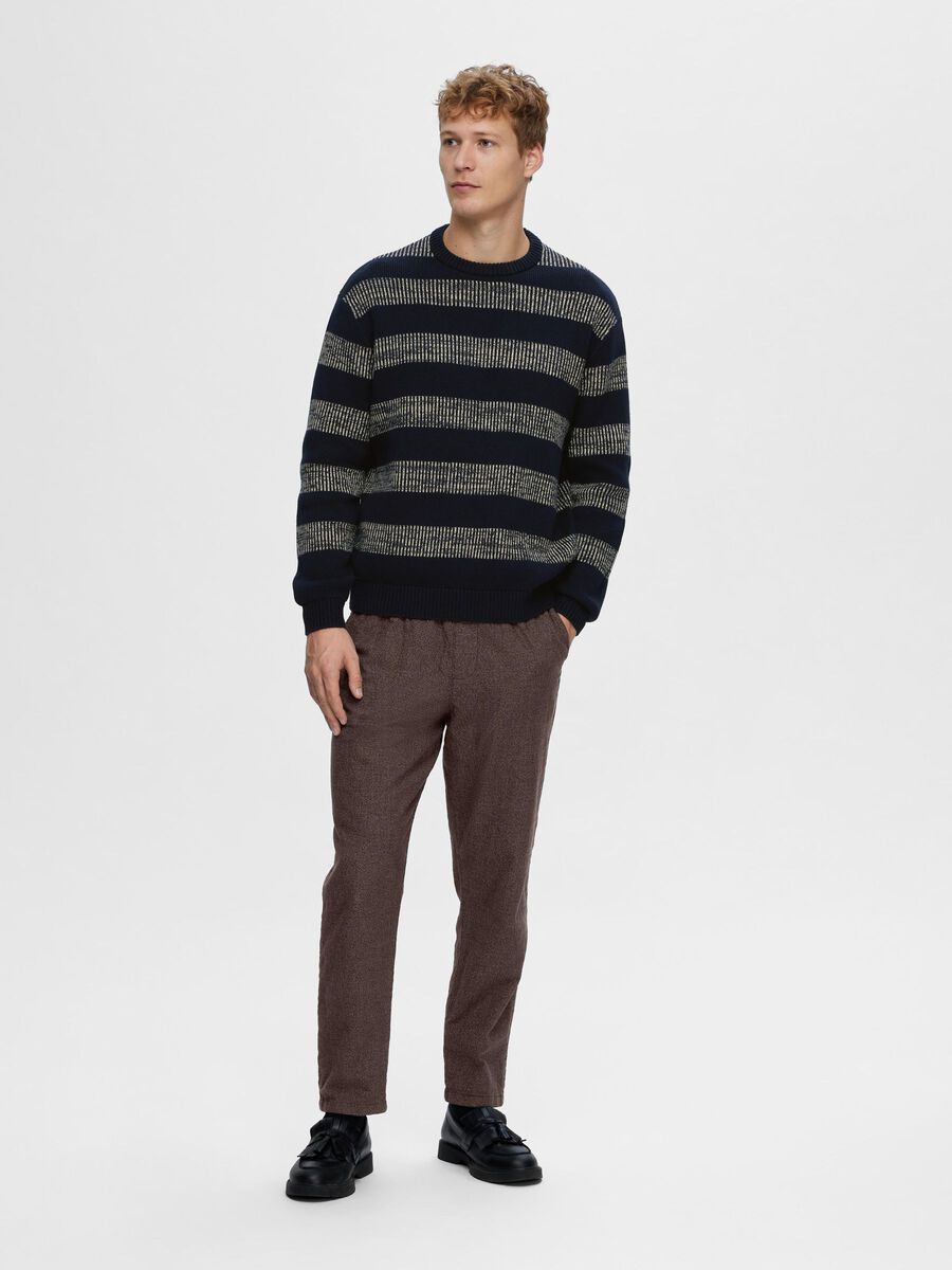 Selected Homme | Relaxed Stripe Crew Jumper | Sky Captain