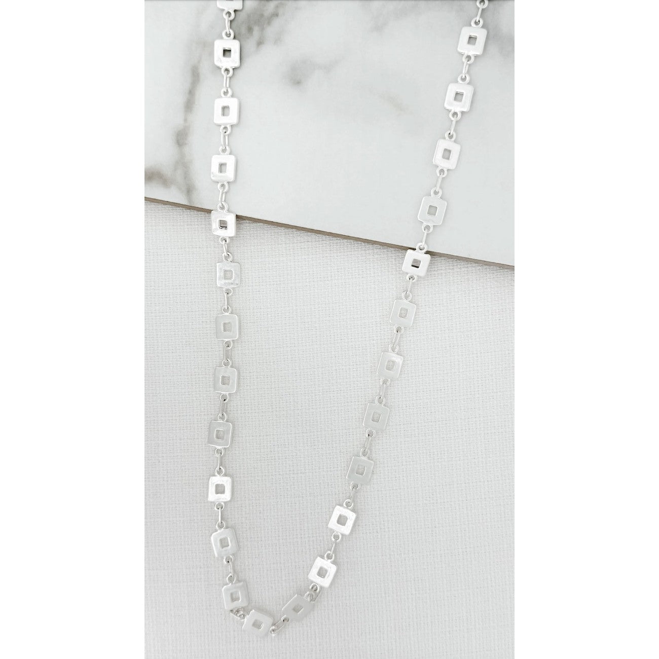 Envy Silver Square Necklace