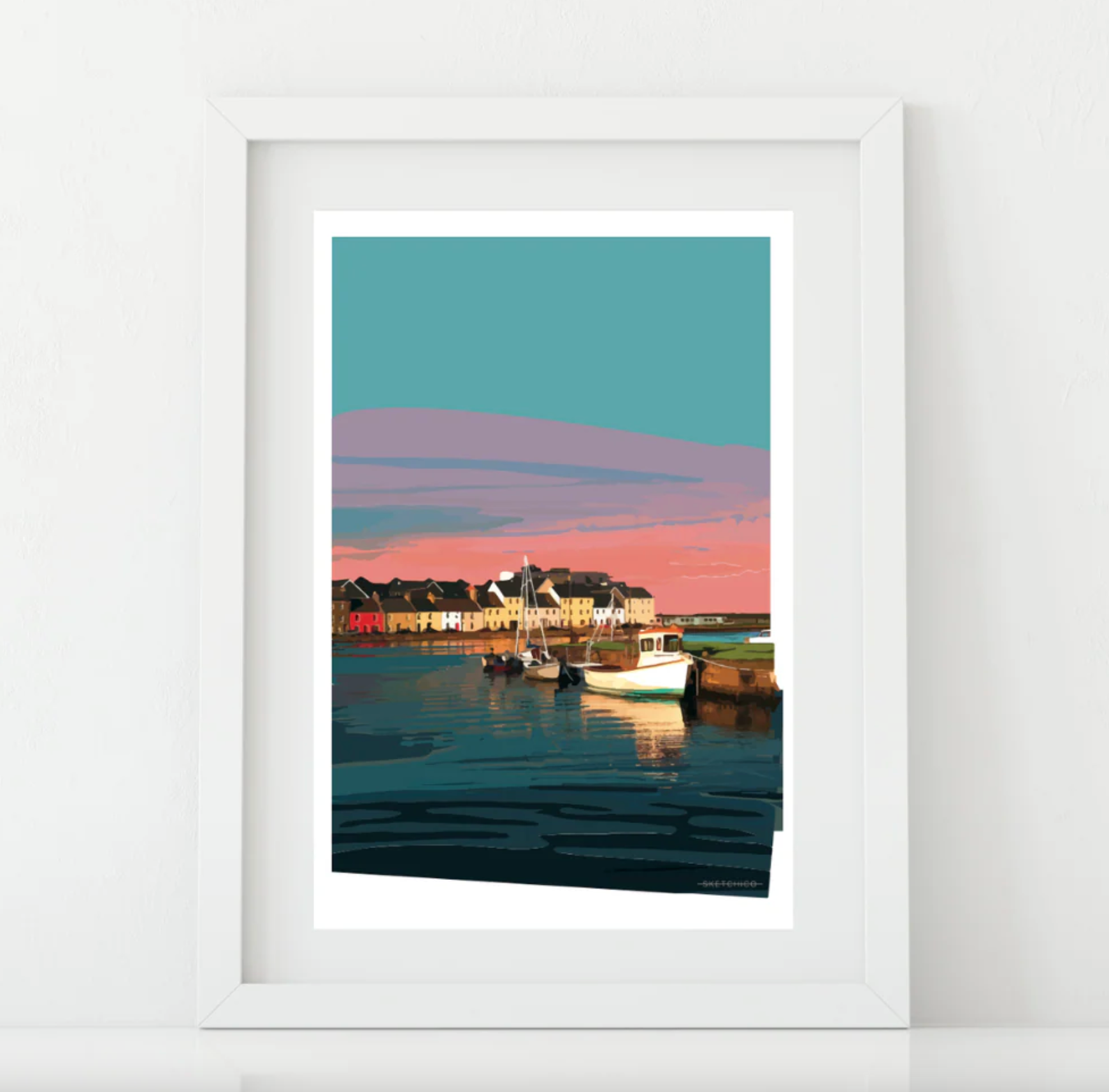 Sketchico Claddagh Boats , 8x8