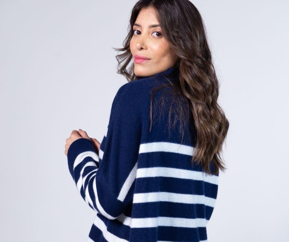 Sheep By The Sea | Striped Knit | Blue / White
