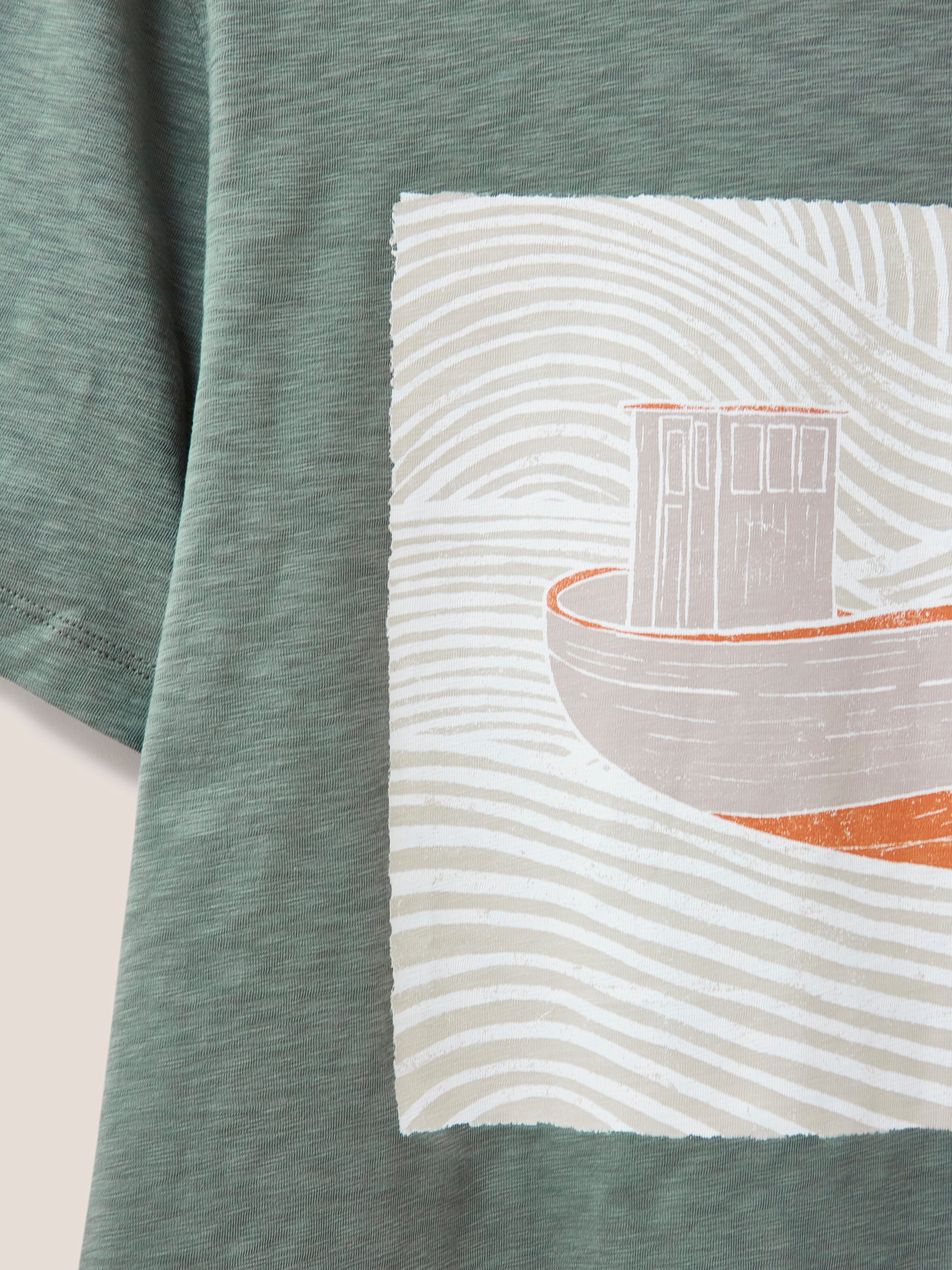 White Stuff Trawler Graphic T-Shirt Dusty Green