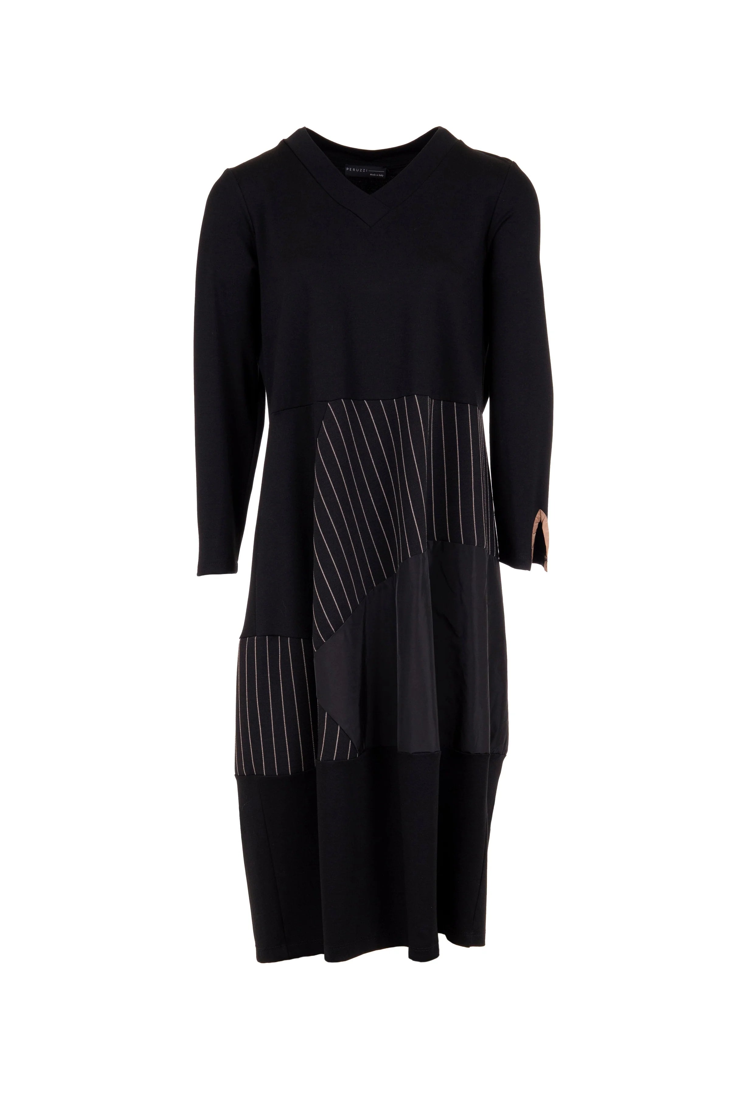 Peruzzi Pinstripe Trim Dress