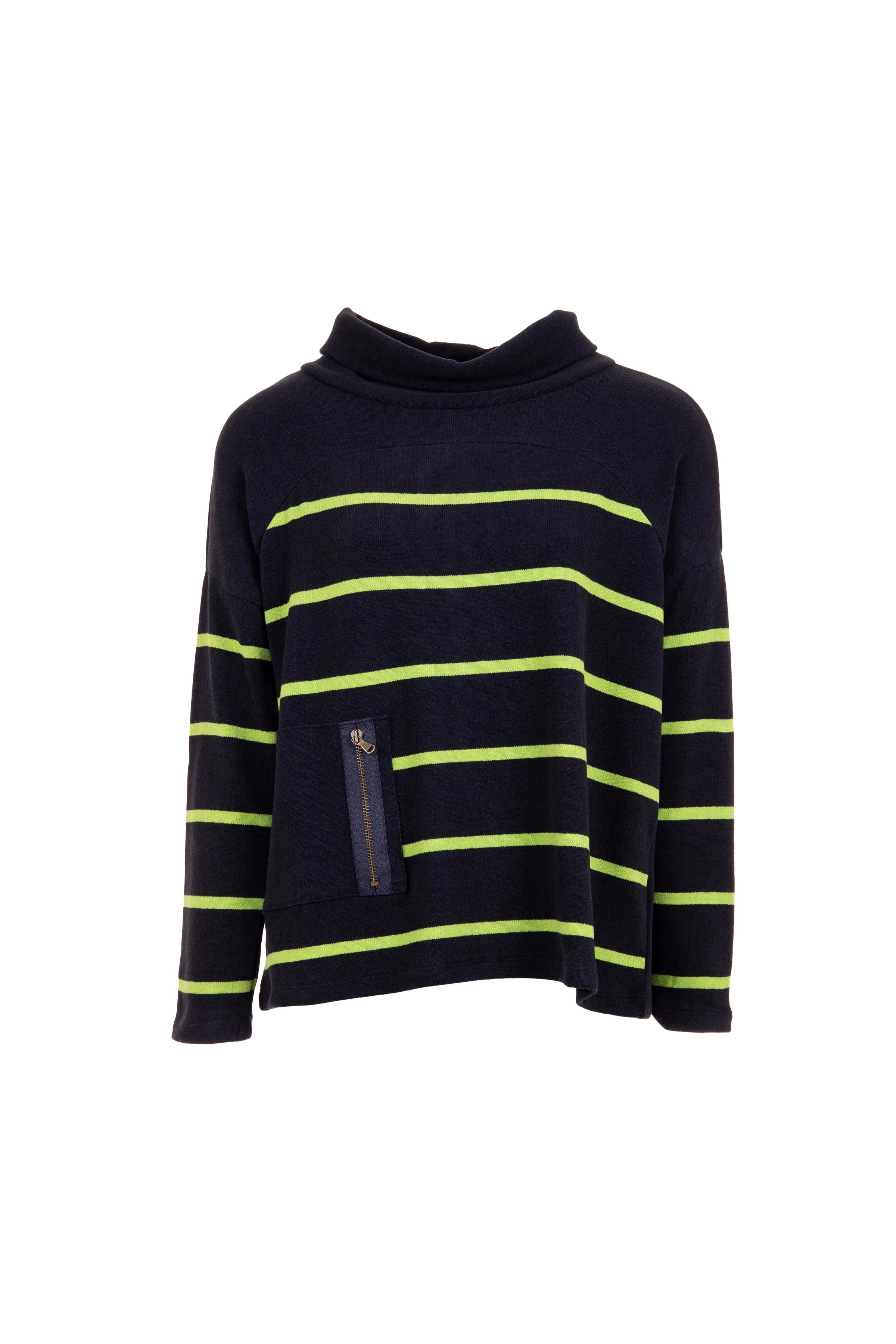 Peruzzi Solid Contrast Stripe Knit