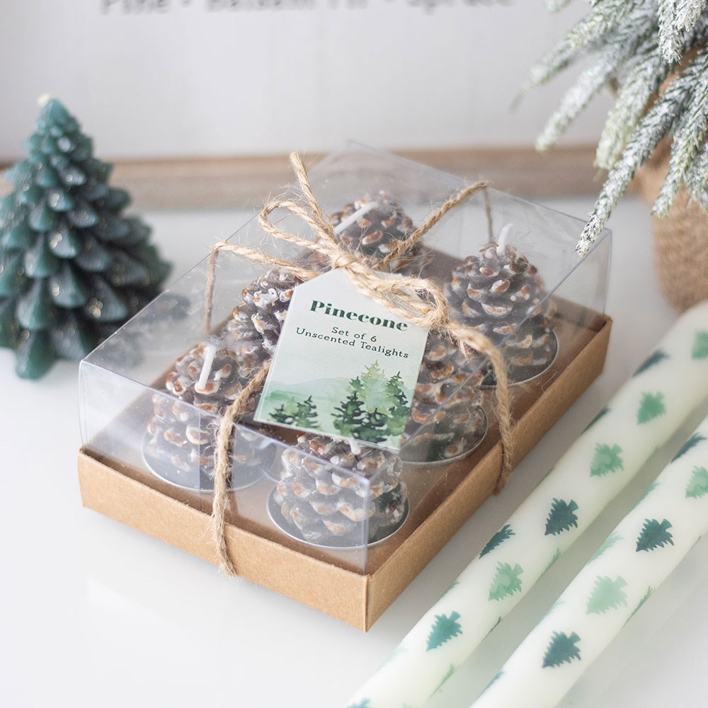 Set of 6 Pinecone Tealights