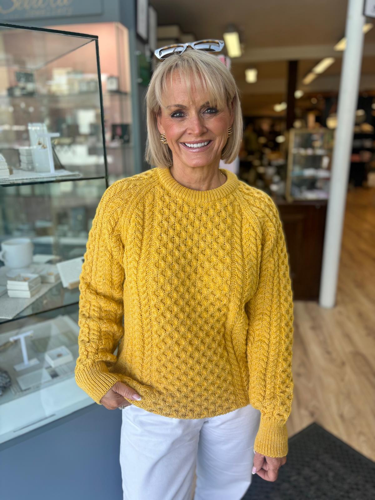 Crew Neck Sweater , Yellow