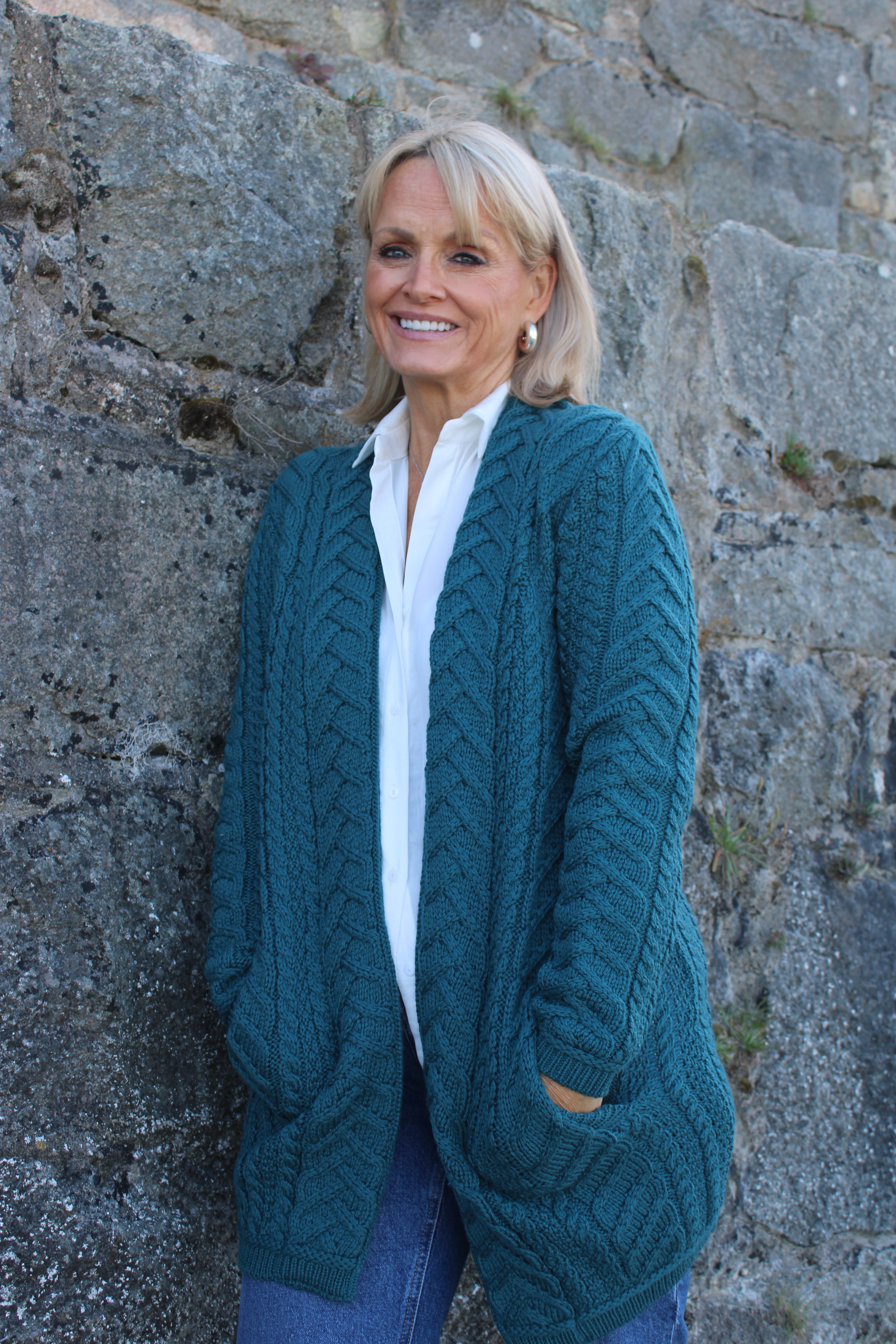 Supersoft Edge to Edge Cardigan , Teal