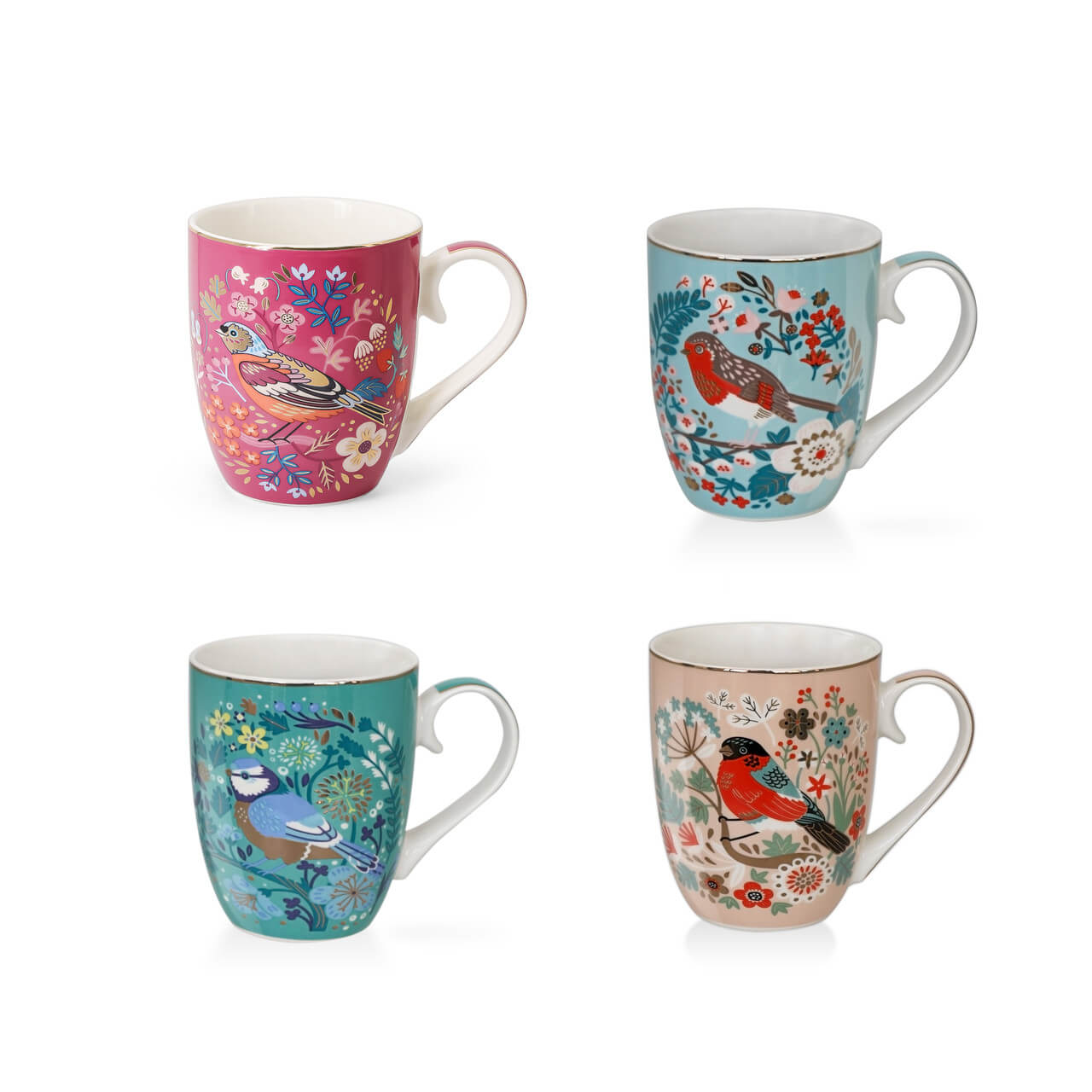 Tipperary Crystal Birdy S/4 Mugs