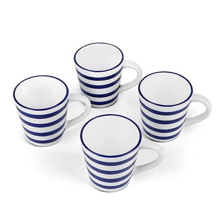 Newbridge Silverware | Blue Stripe Set of 4 Mugs