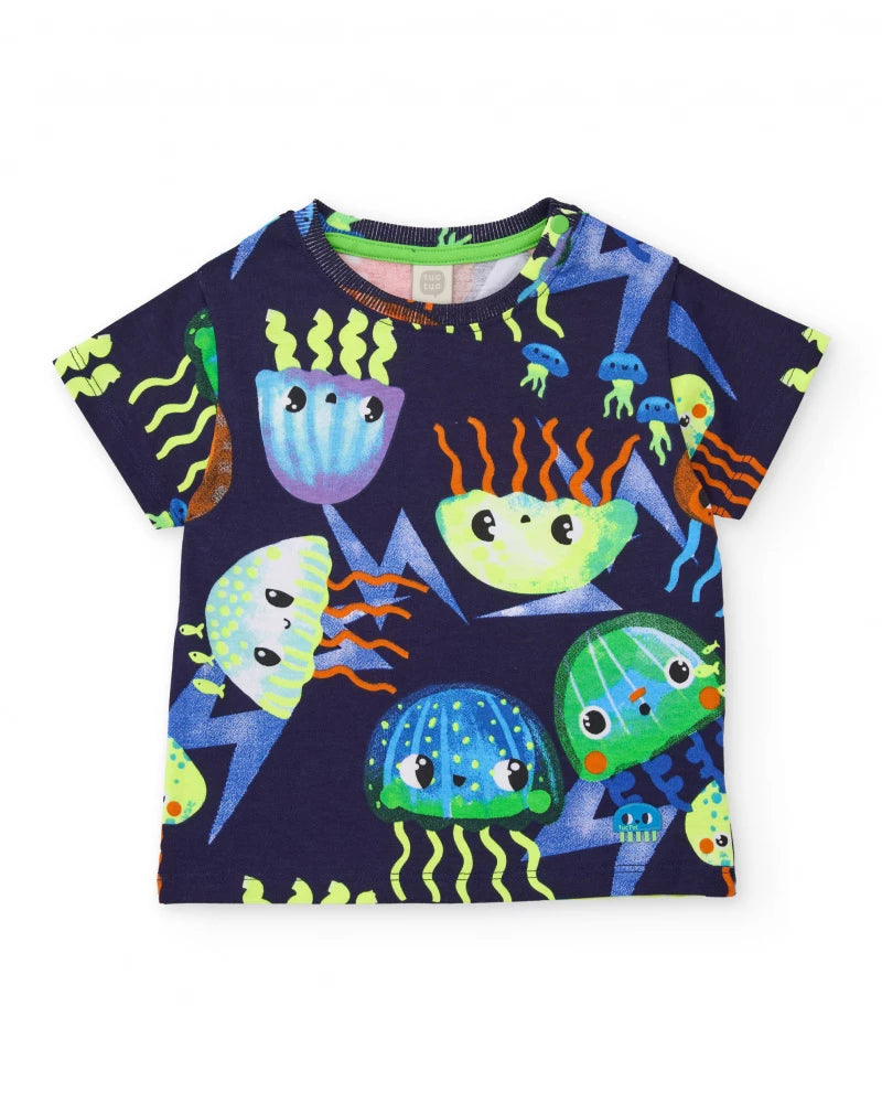 TucTuc T-Shirt & Bermudas Set Jellyfish Print