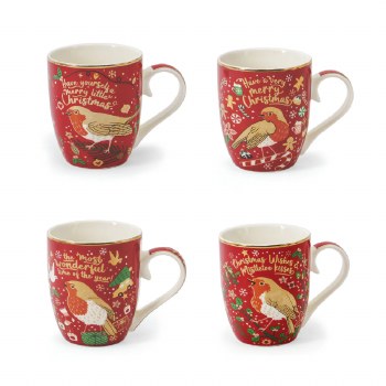 Tipperary Crystal Robin Mugs