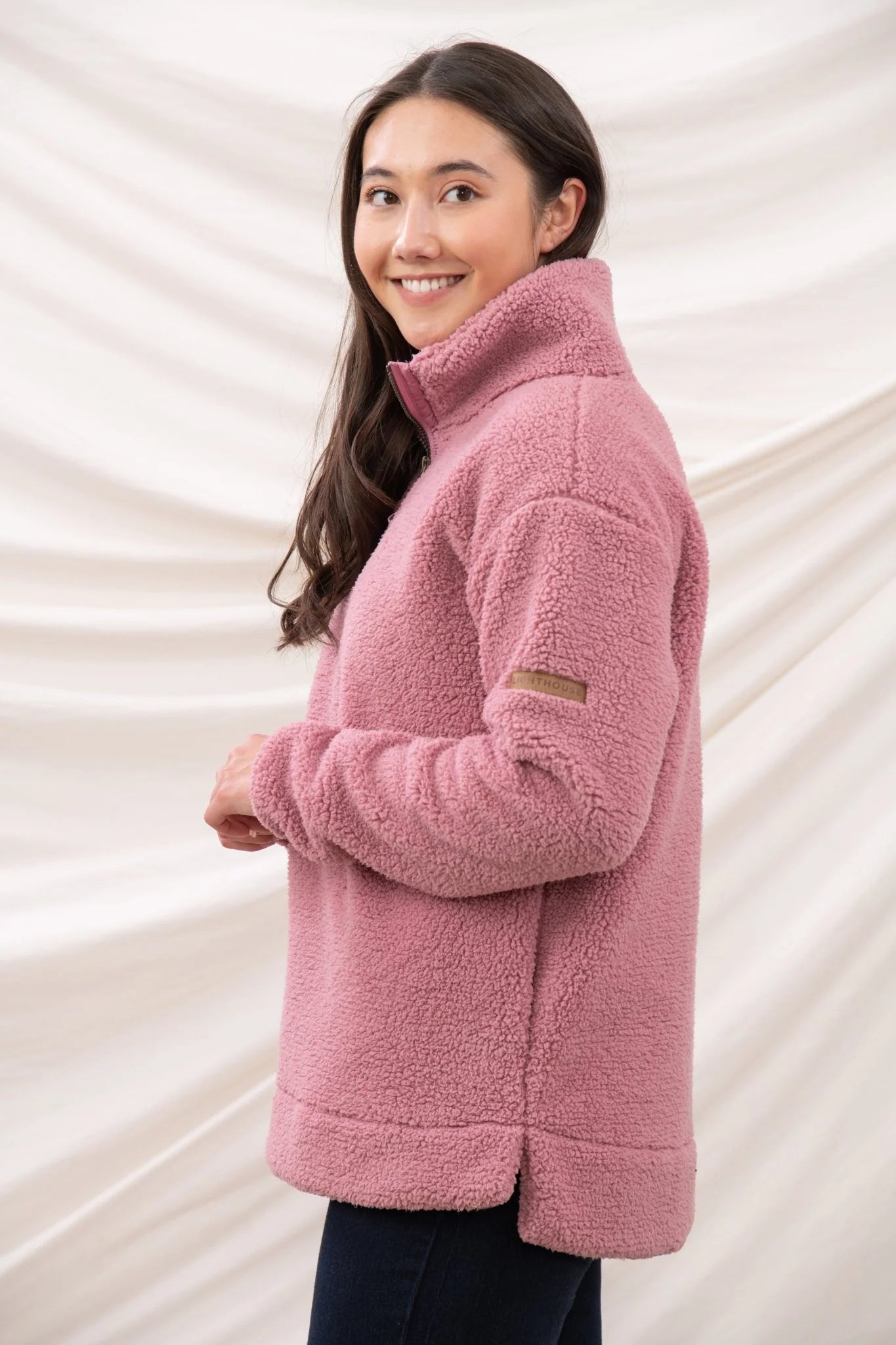 Lighthouse Coast Fleece - Wild Rose