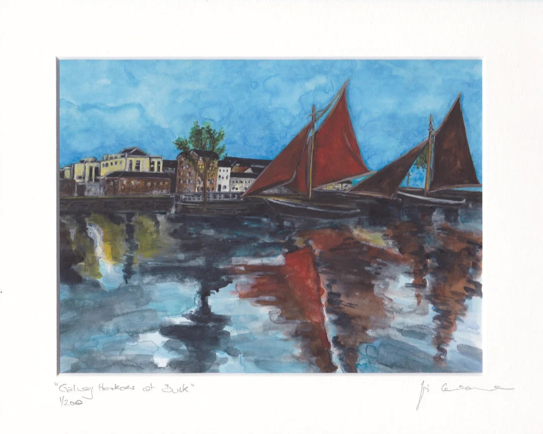 Fiona Concannon | Galway Hookers at Dusk | Framed