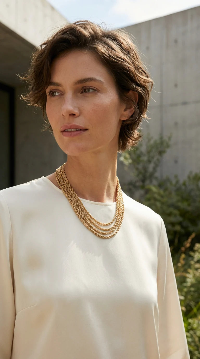 Envy Short Gold Multi Chain Necklace